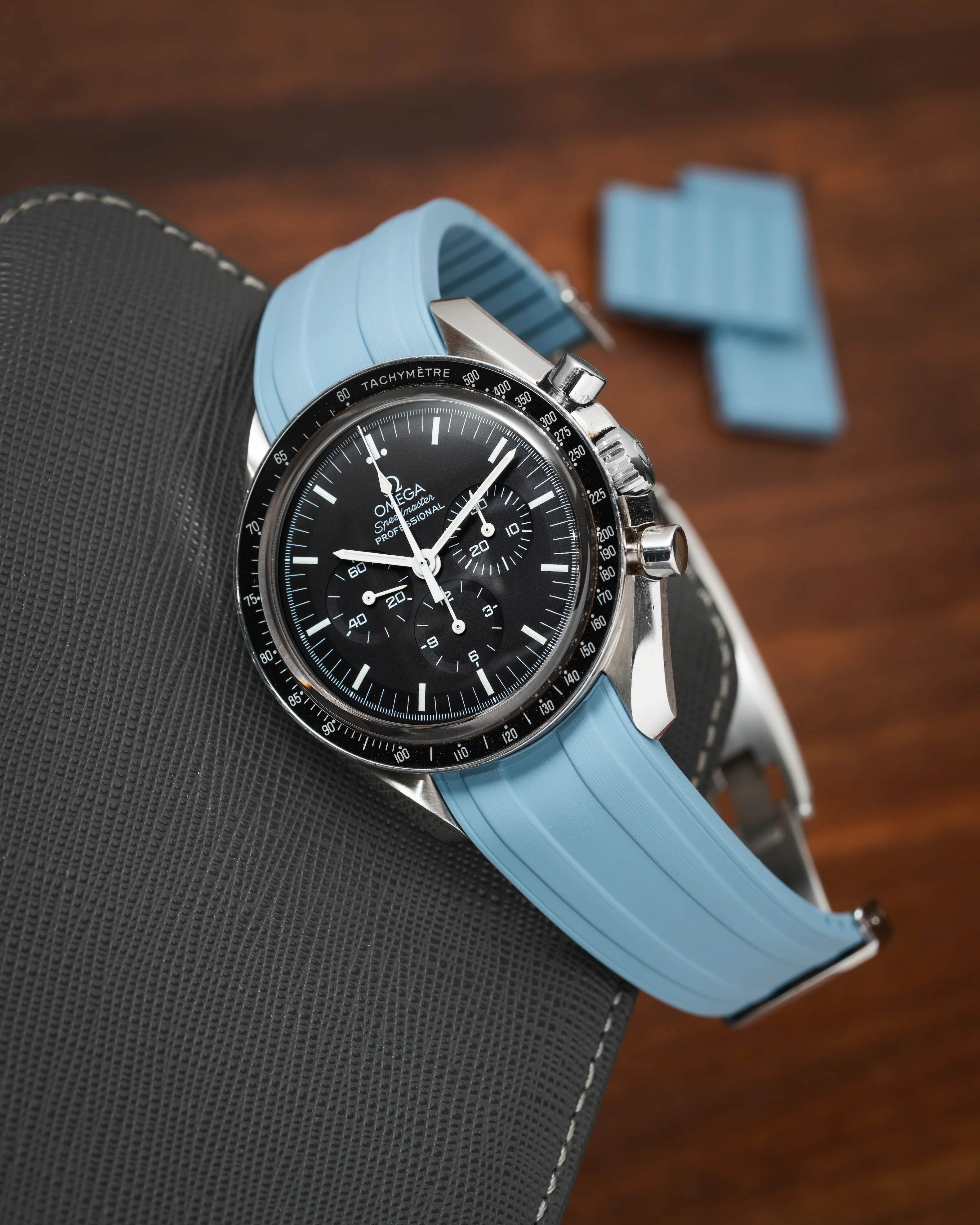 Overstock: Baby Blue CTS Rubber Strap for Omega Speedmaster - Image 4