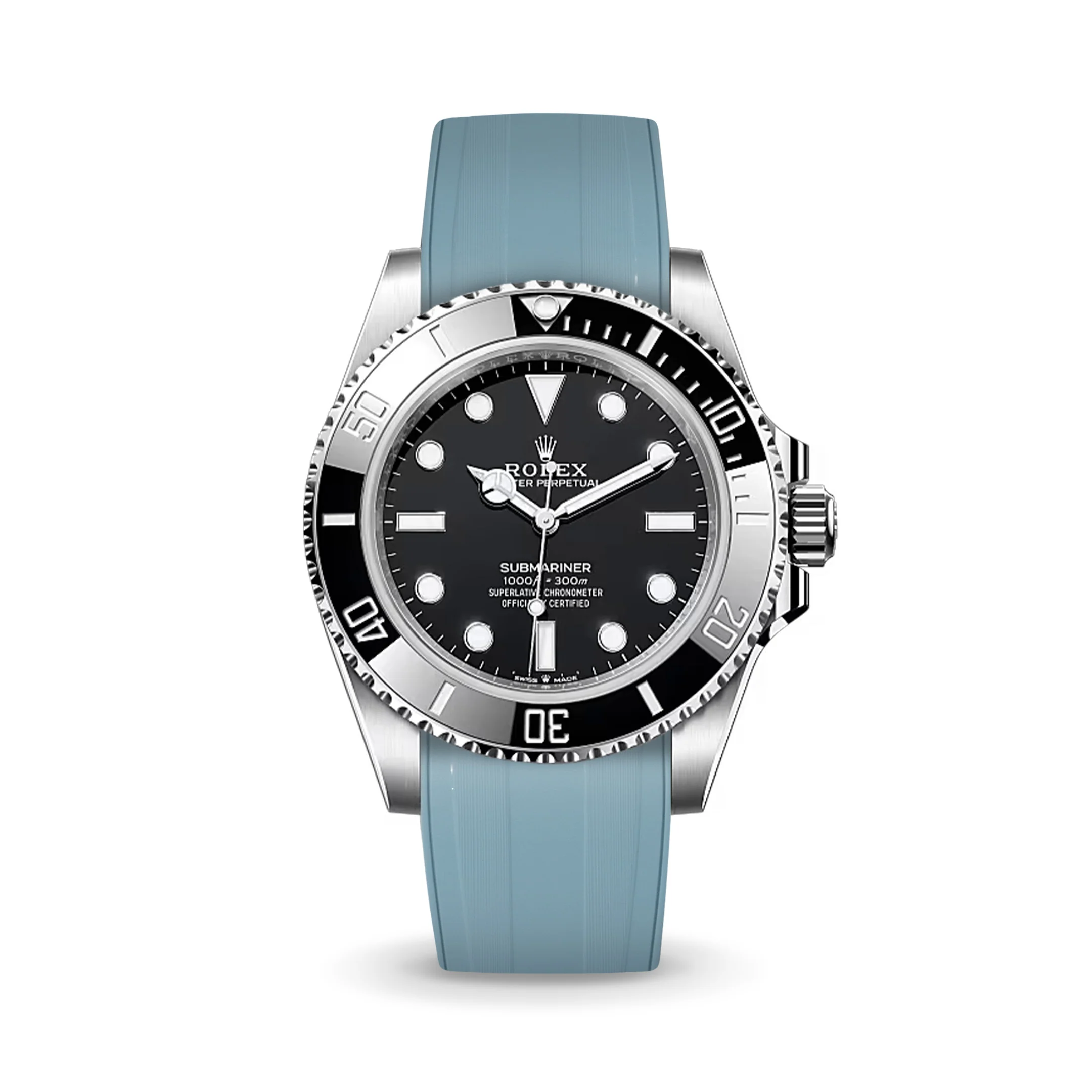Baby Blue CTS Rubber Strap for Rolex Submariner 41mm