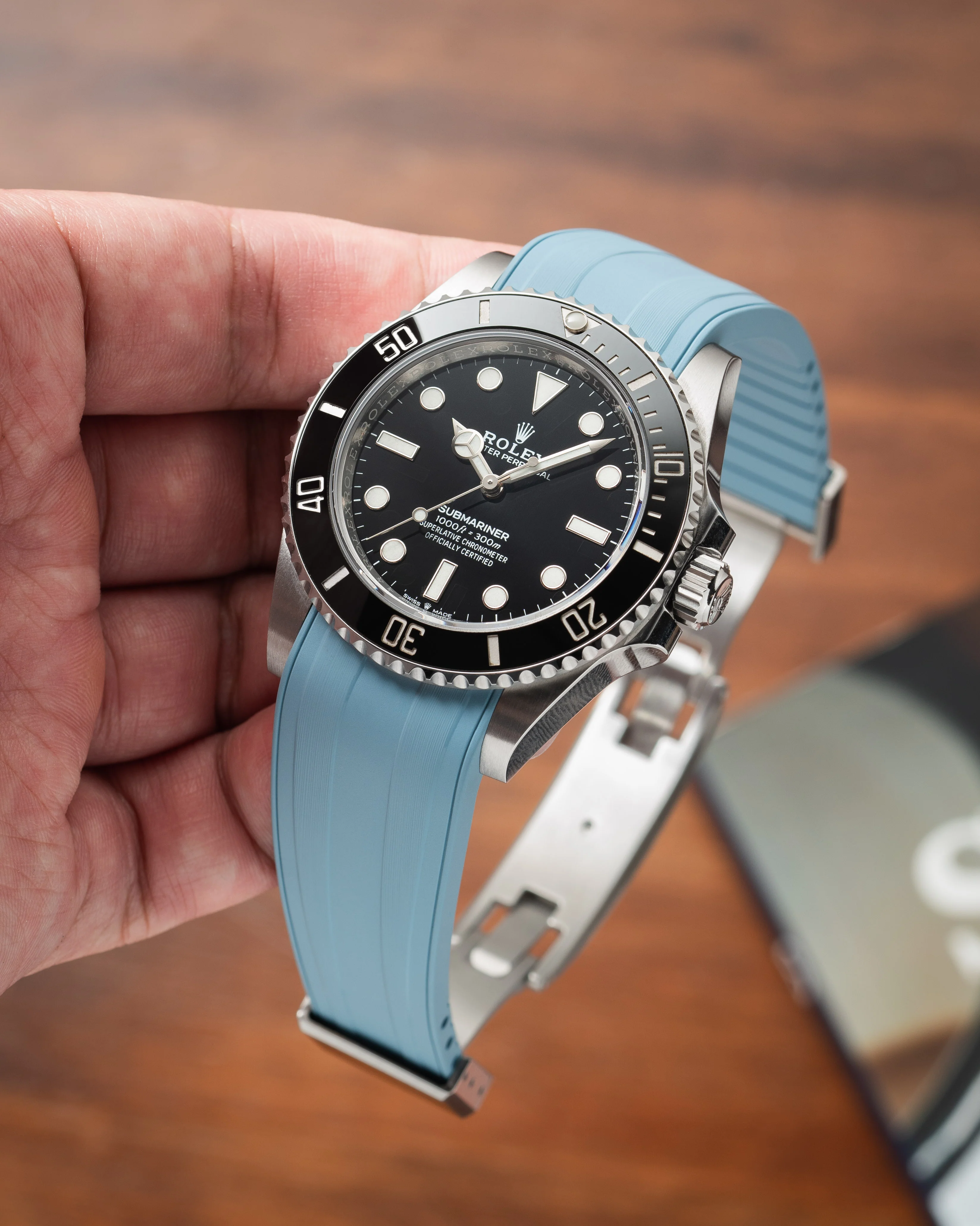 Baby Blue CTS Rubber Strap for Rolex Submariner 41mm - Image 3