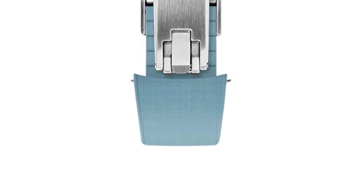 Baby Blue Curved CTS Rubber Strap for MB&F MAD1 - Image 8