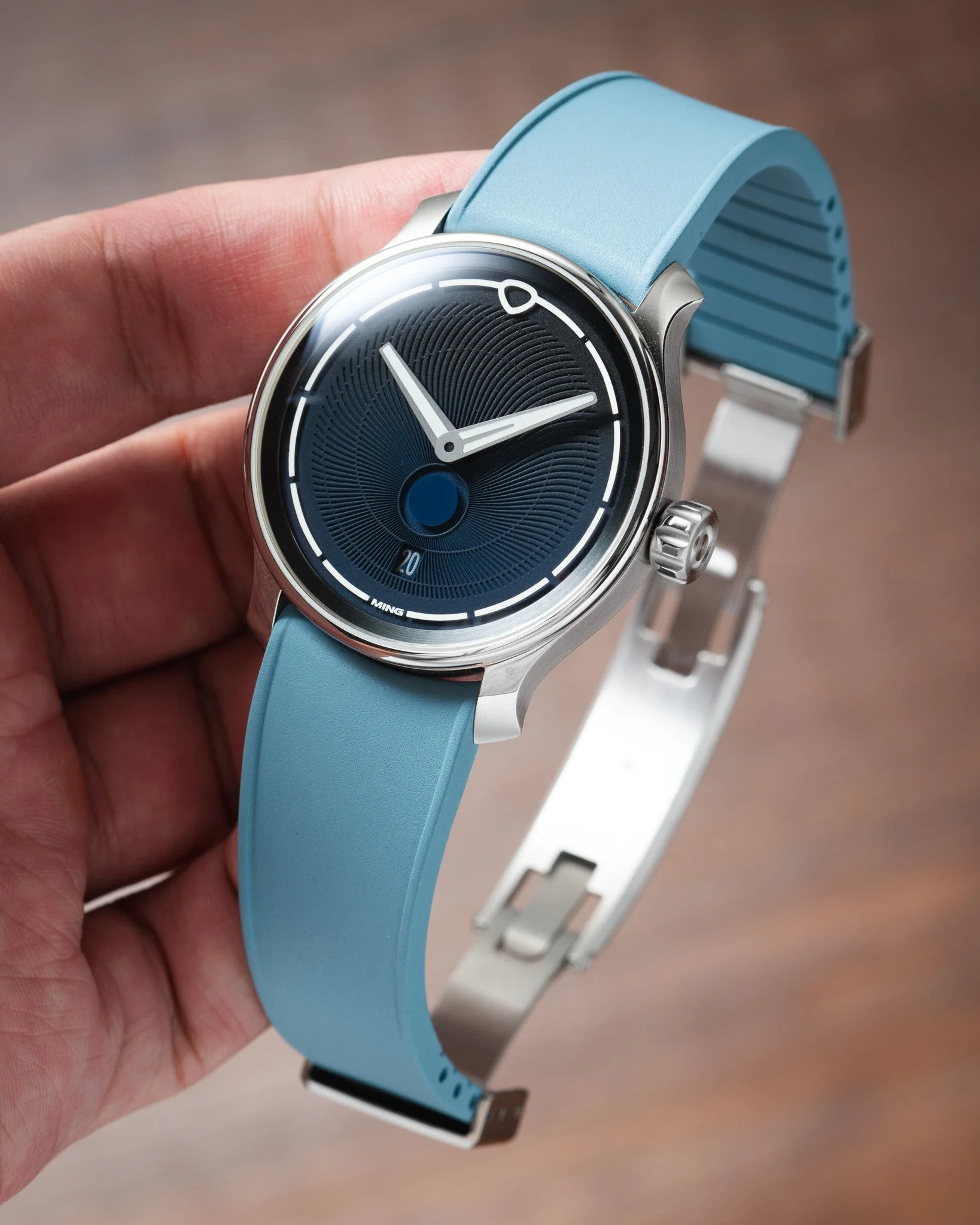 Baby Blue Curved CTS Rubber Strap - Image 6