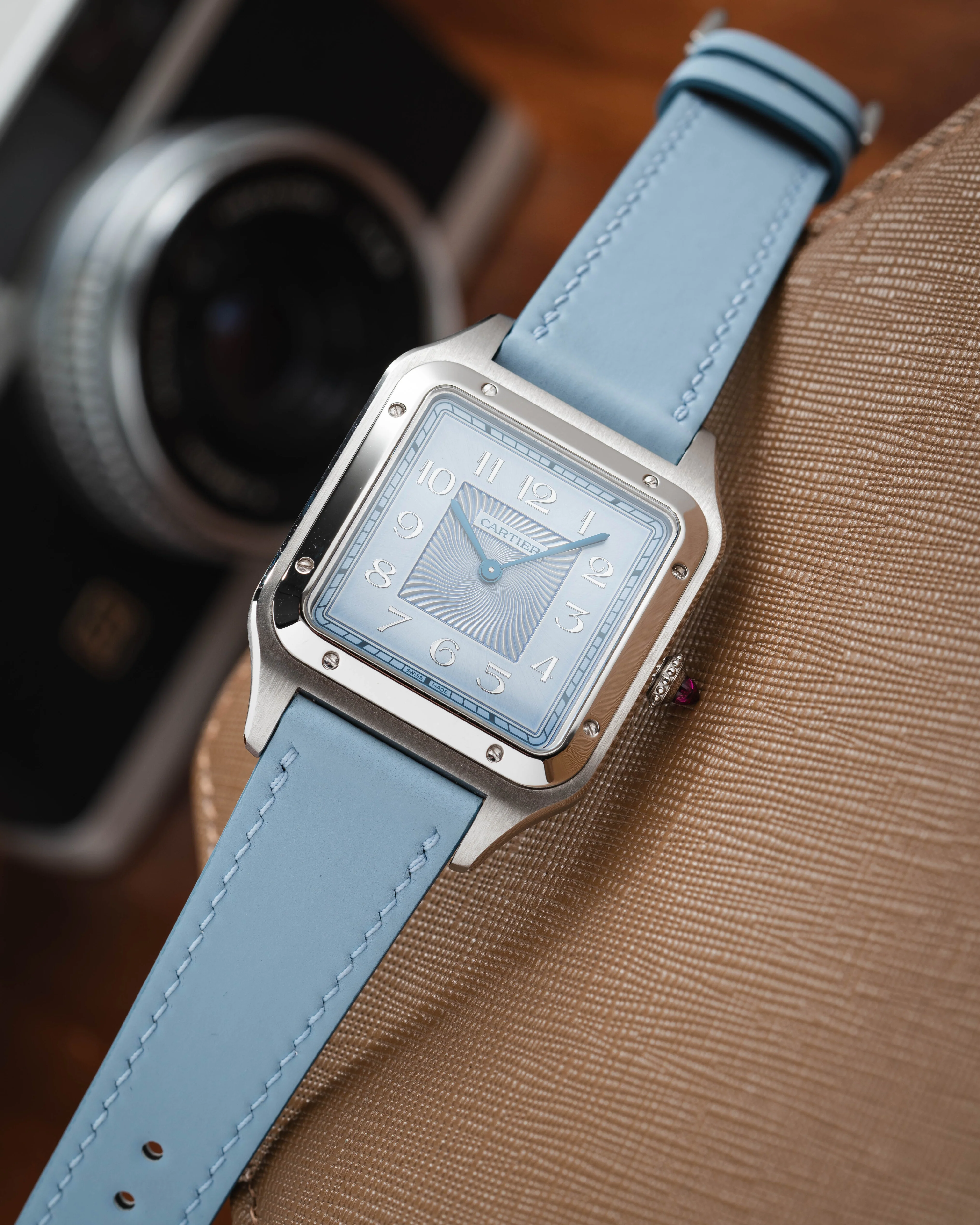Baby Blue Rubberised Leather (Smooth) Slim Strap - Image 3