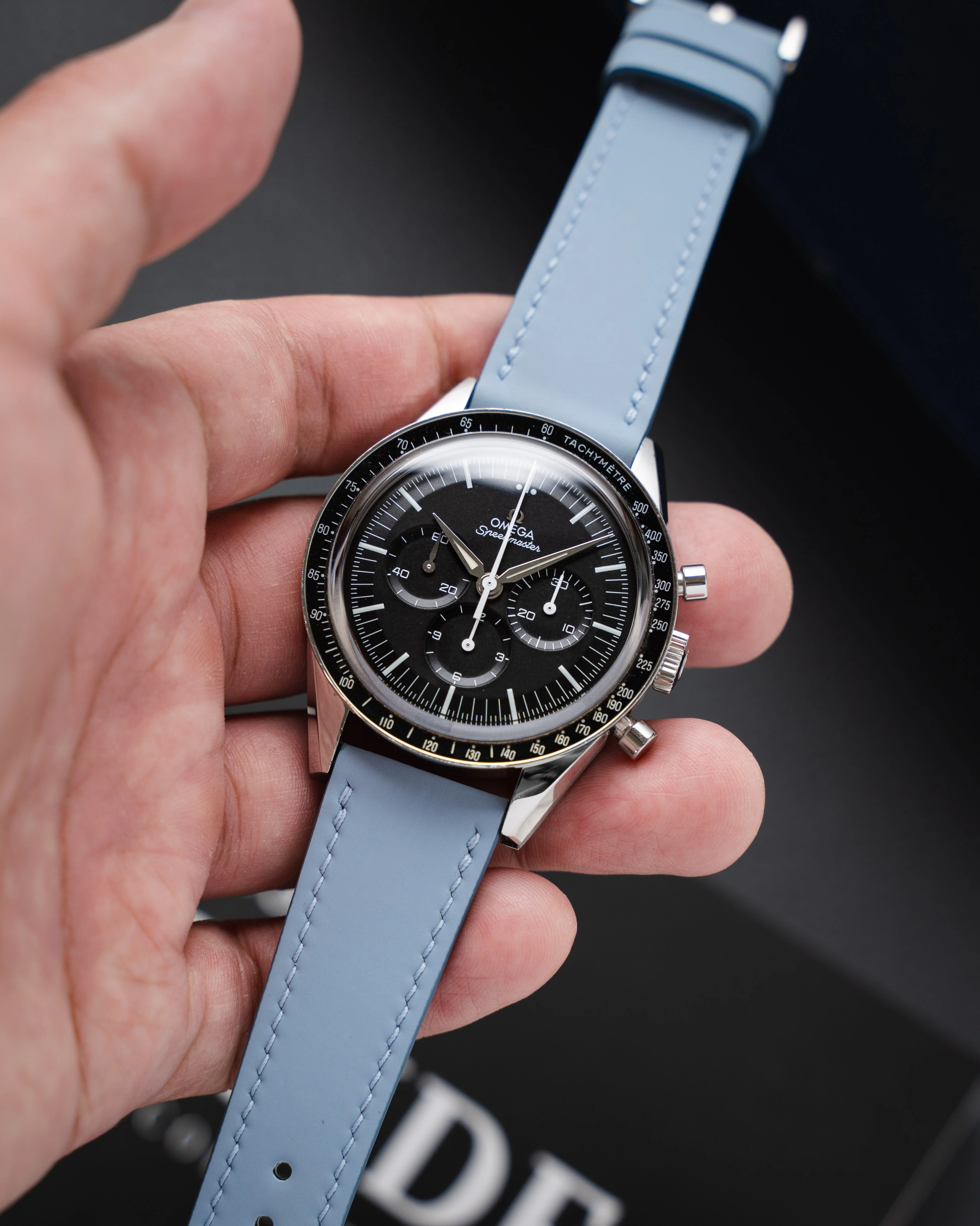 Baby Blue Rubberised Leather (Smooth) Slim Strap - Image 4
