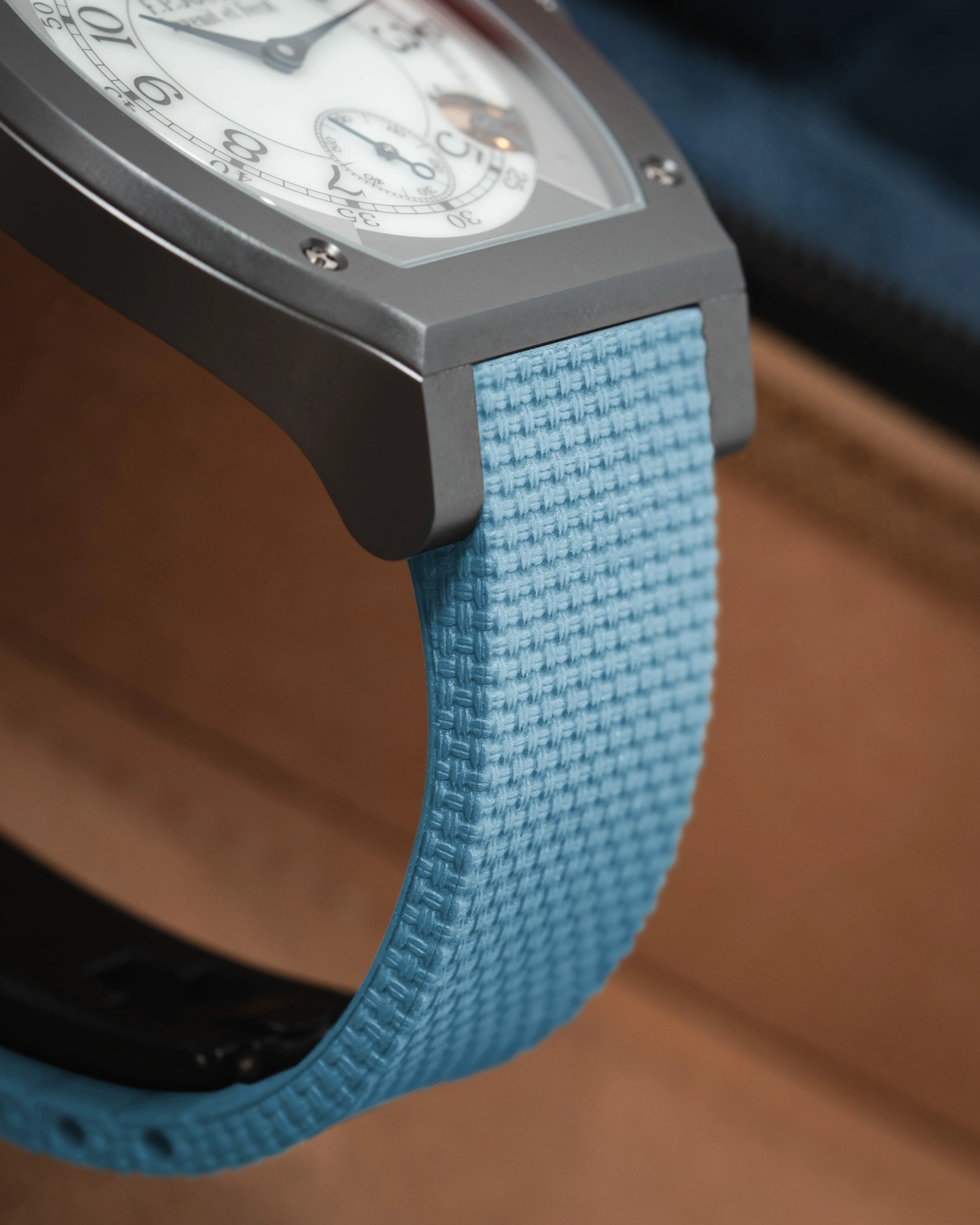 Baby Blue Sailcloth CTS Rubber Strap for F.P. Journe Élégante - Image 3