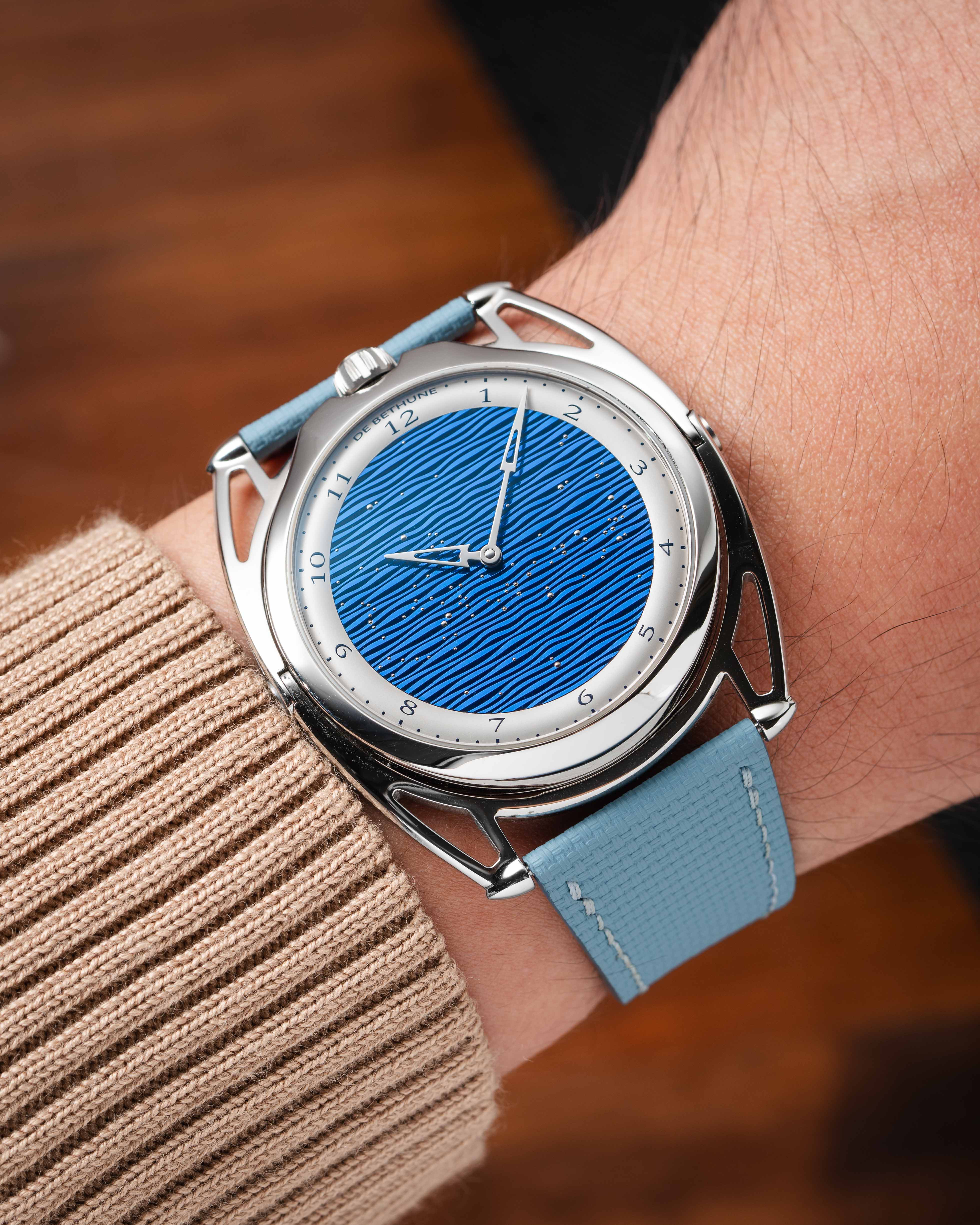 Baby Blue Sailcloth Slim Strap for De Bethune - Image 3