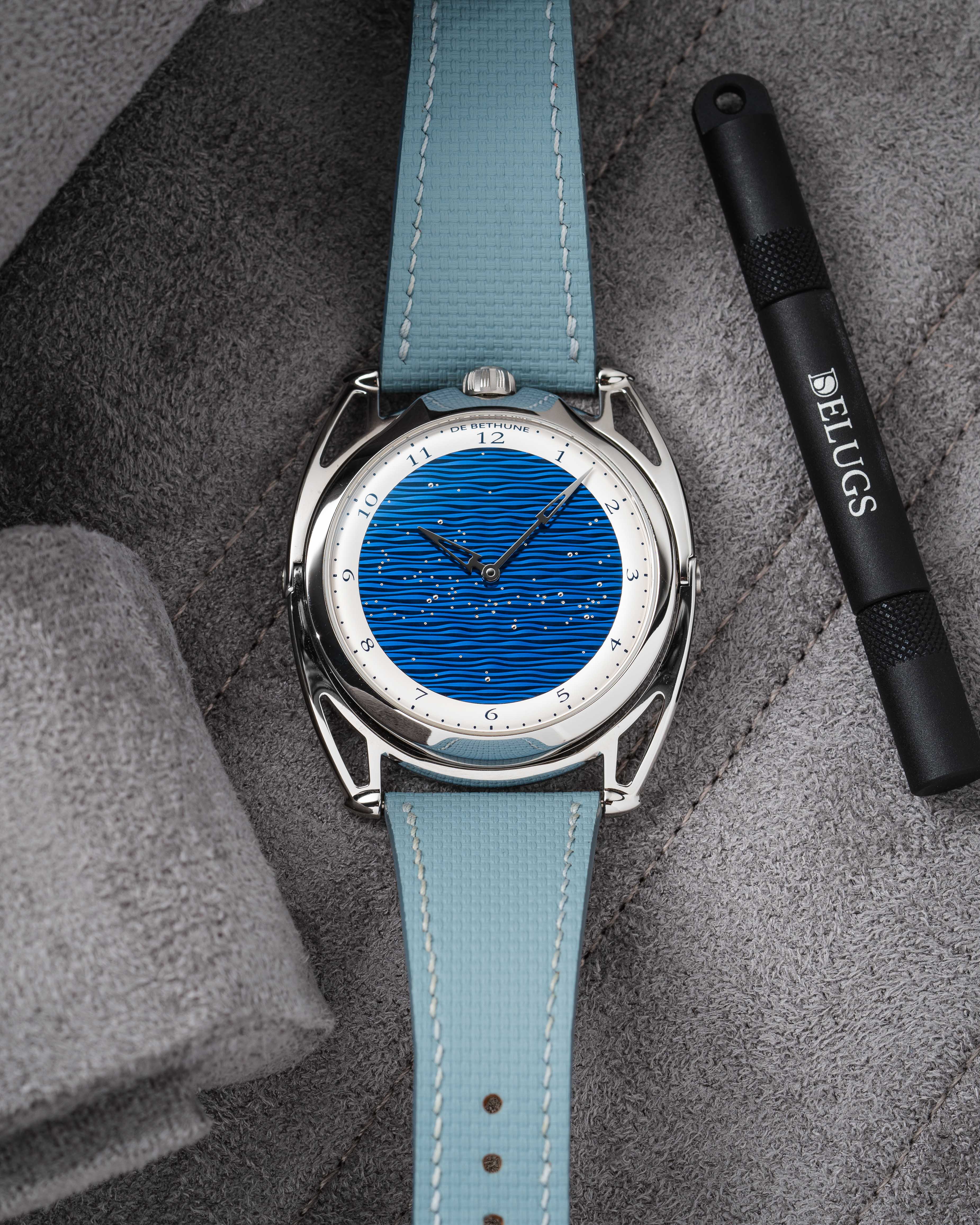 Baby Blue Sailcloth Slim Strap for De Bethune - Image 4