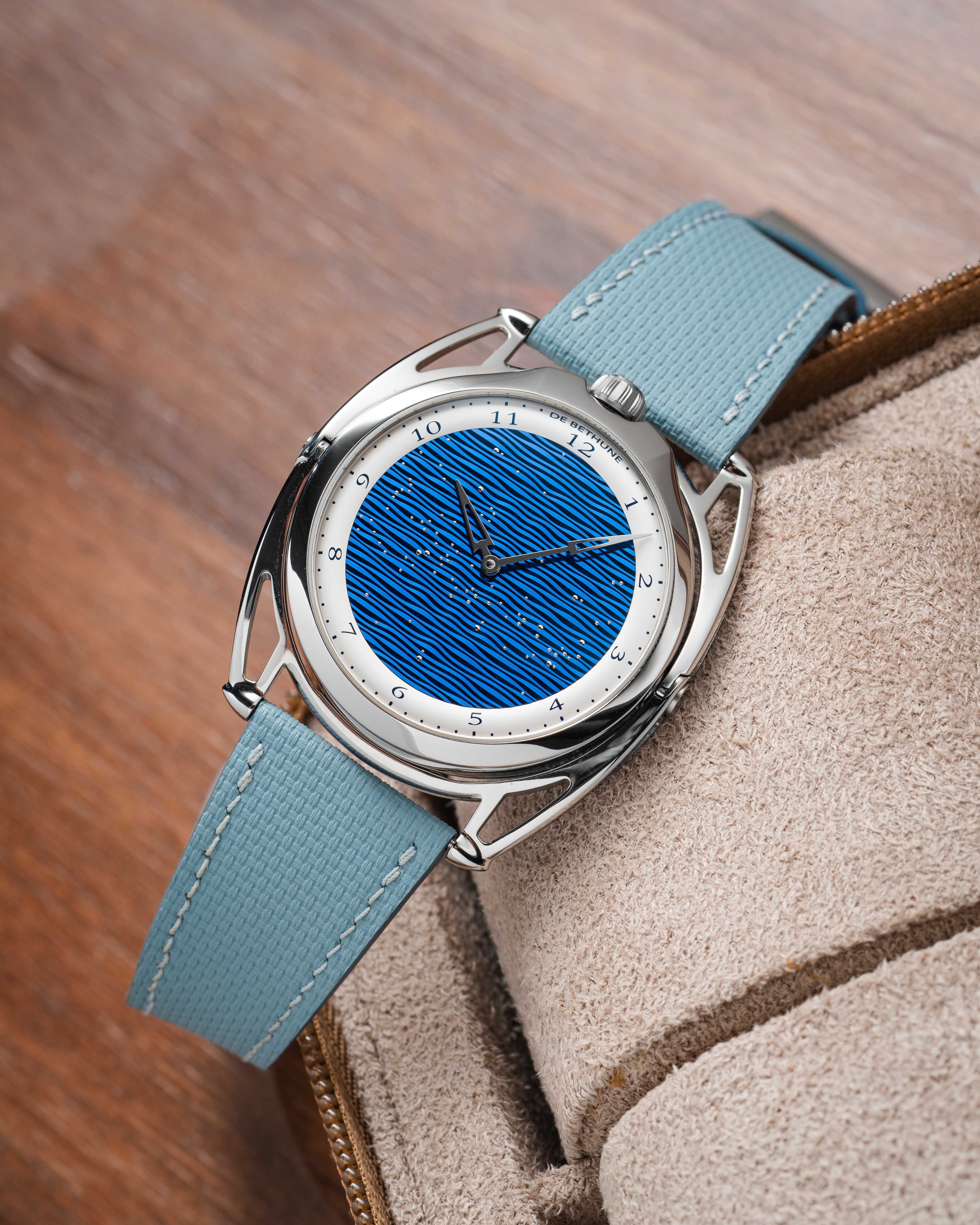 Baby Blue Sailcloth Slim Strap for De Bethune - Image 5
