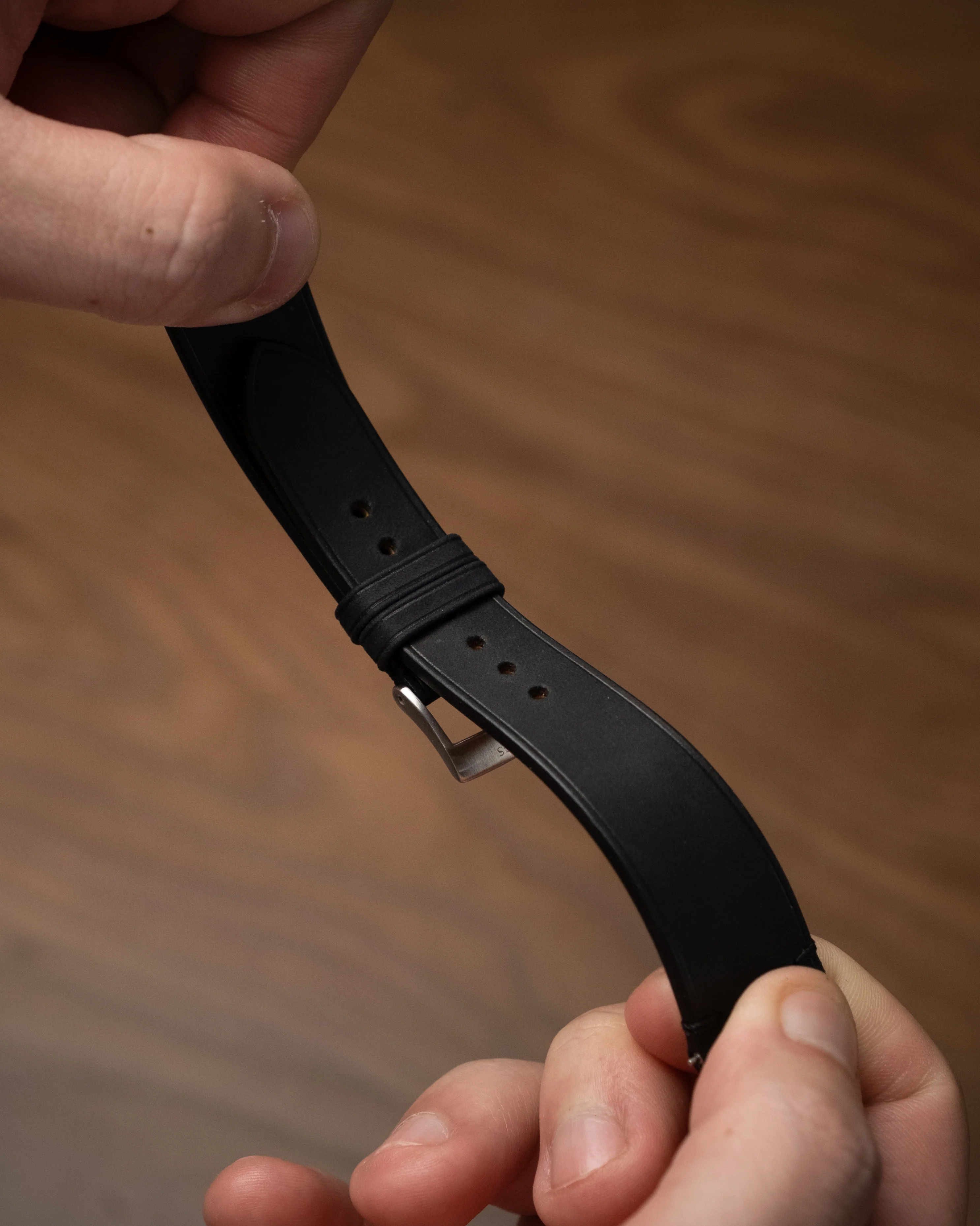 Black Crazy Horse Side-Stitch Strap - Image 3