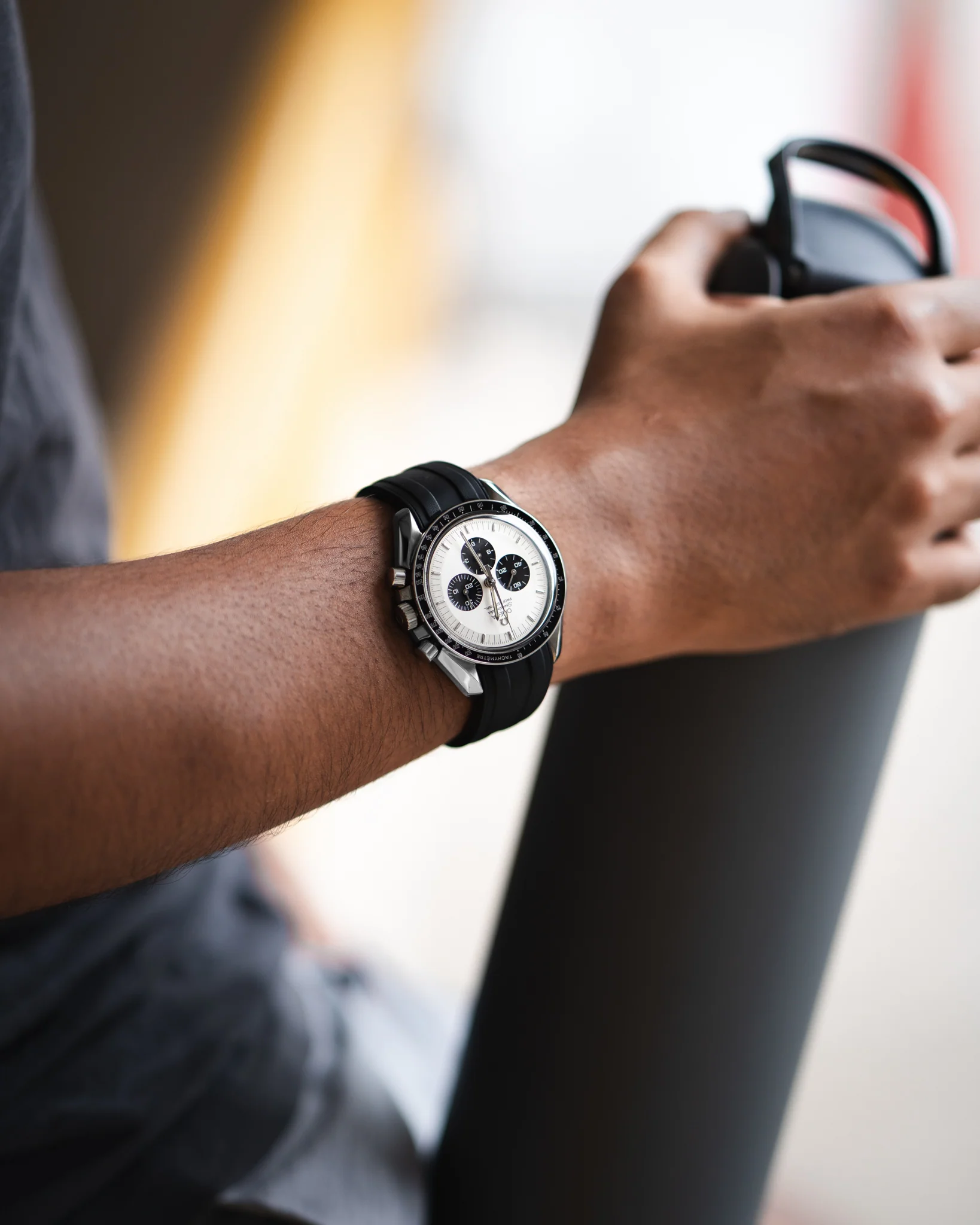 Black CTS Rubber Strap for Omega Speedmaster & Swatch MoonSwatch - Image 8