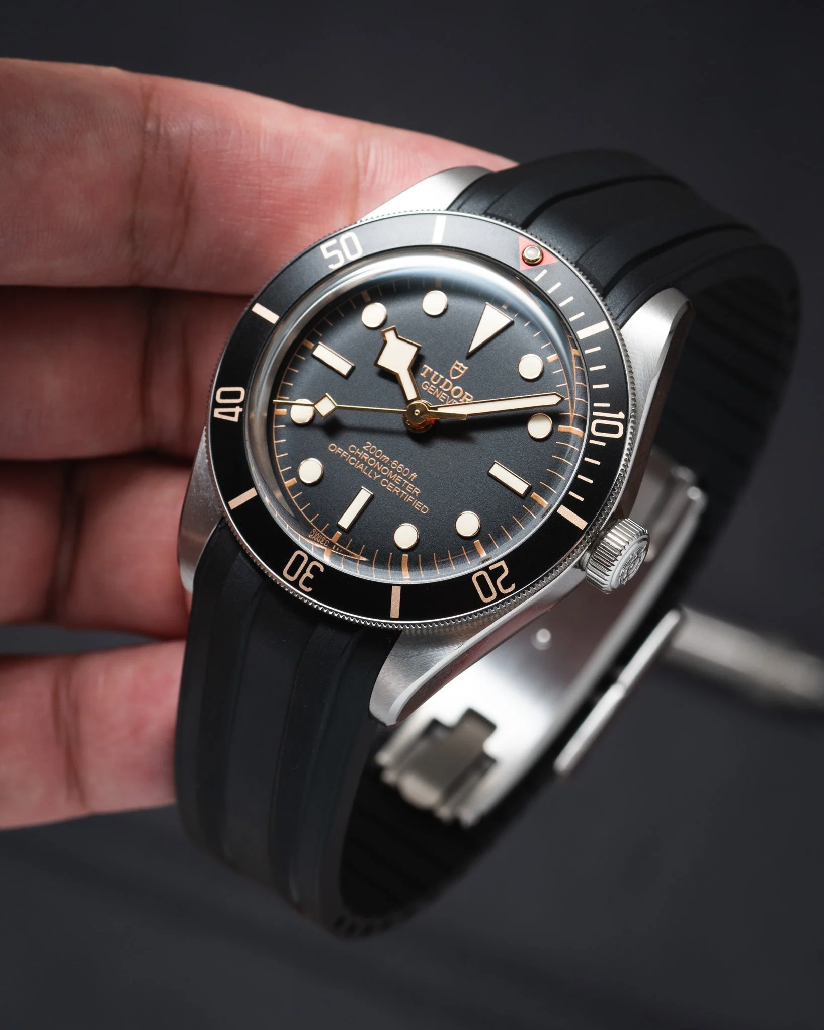 Black CTS Rubber Strap for Tudor BB58 - Image 2