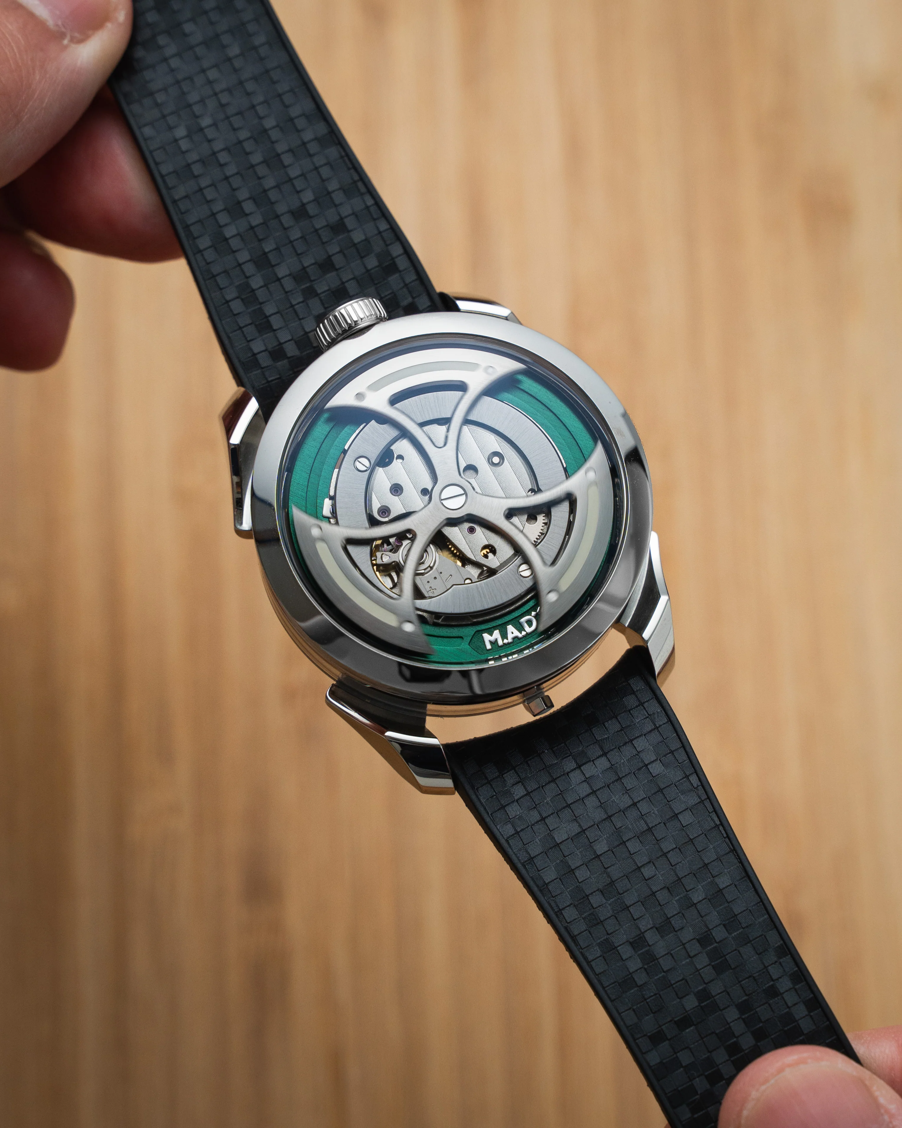 Black Curved CTS Rubber Strap for MB&F MAD1 - Image 3