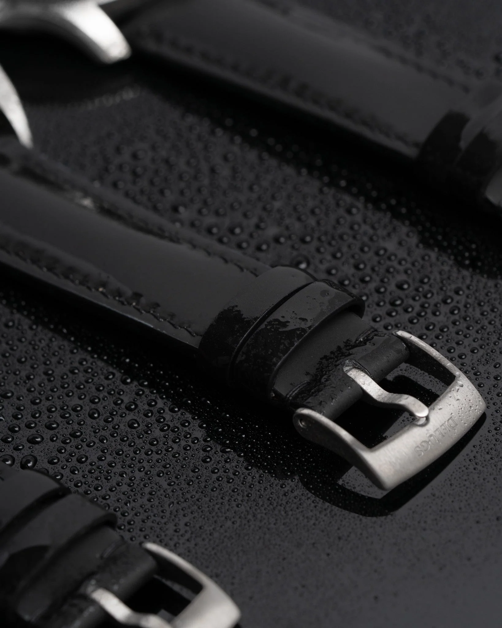 Overstock: Black Rubberised Leather (Smooth) Signature Strap - Image 5