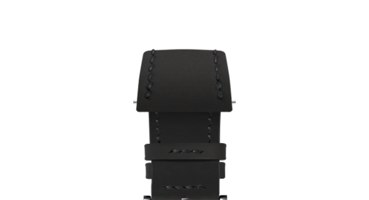 Black Rubberised Leather (Smooth) Slim Strap - Image 11
