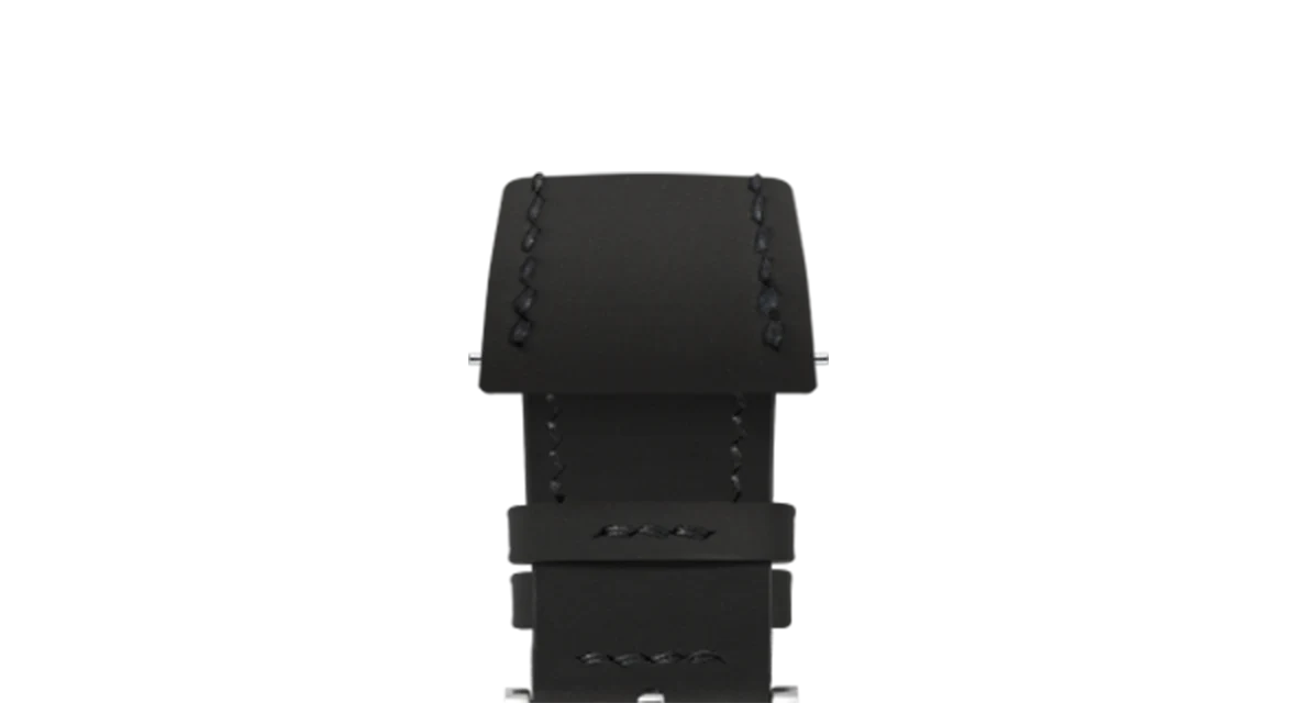 Black Rubberised Leather (Smooth) Slim Strap - Image 5