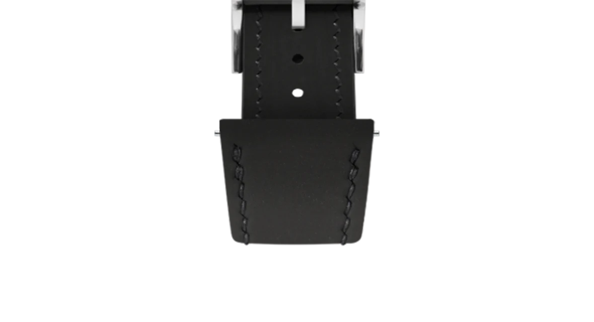 Black Rubberised Leather (Smooth) Slim Strap - Image 6