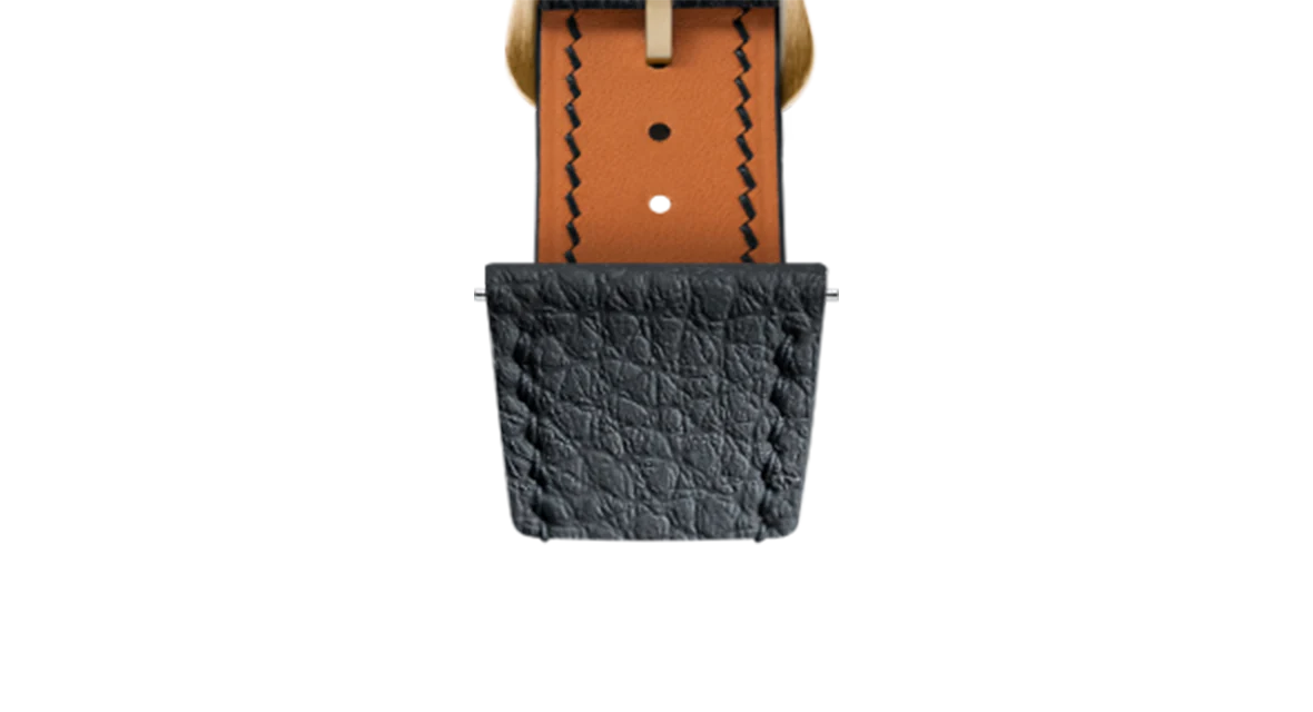 Black Rubberised Leather (Togo) Strap for Cartier Tank - Image 10