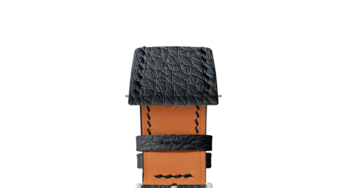 Black Rubberised Leather (Togo) Strap for Cartier Tank - Image 5