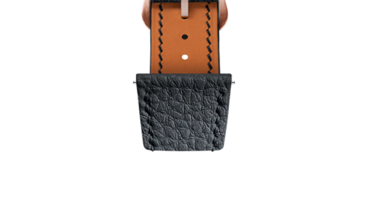 Black Rubberised Leather (Togo) Strap for Cartier Tank - Image 8