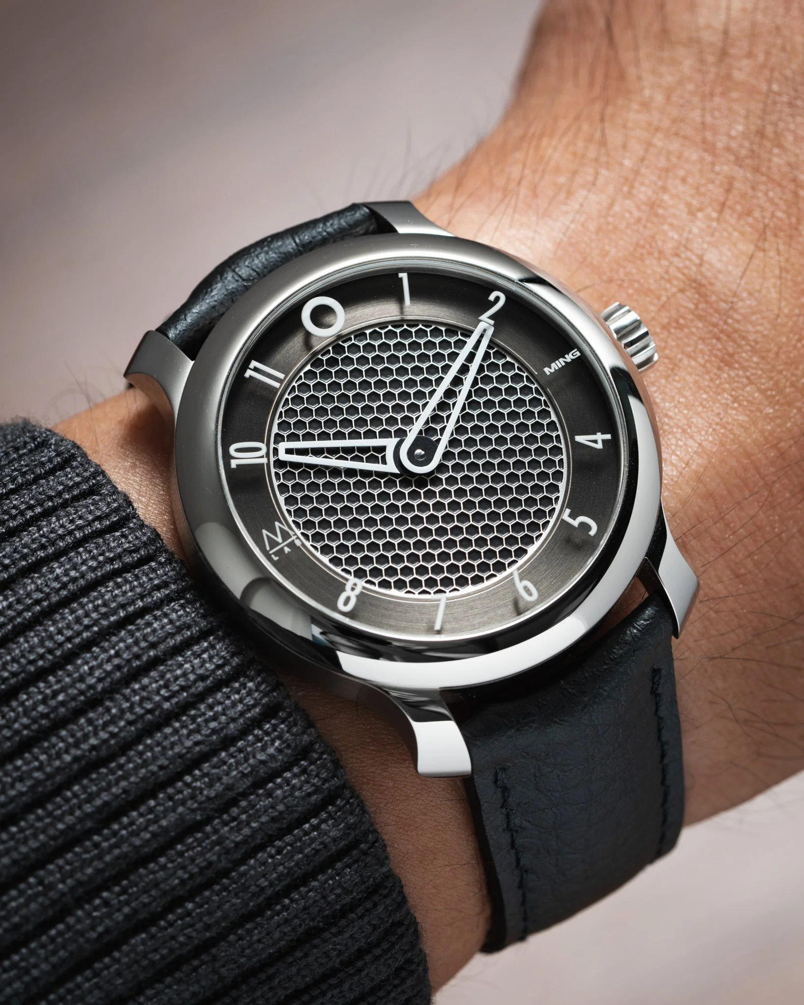 Black Rubberised Leather (Togo) Signature (Curved) Strap - Image 3