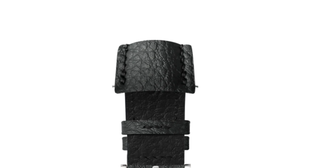Black Rubberised Leather (Togo) Signature (Curved) Strap - Image 4