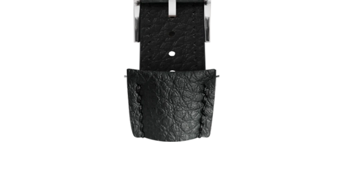 Black Rubberised Leather (Togo) Signature (Curved) Strap - Image 5