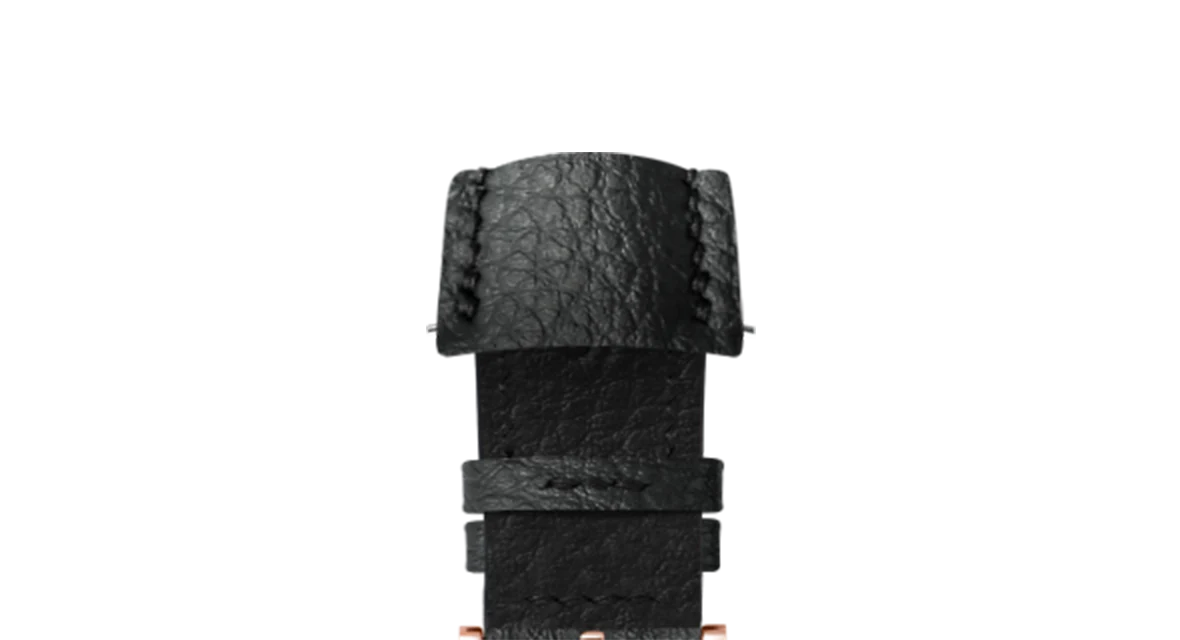 Black Rubberised Leather (Togo) Signature (Curved) Strap - Image 6