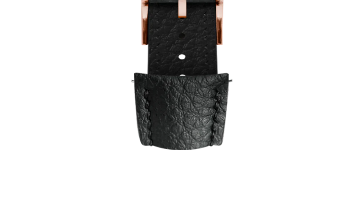 Black Rubberised Leather (Togo) Signature (Curved) Strap - Image 7