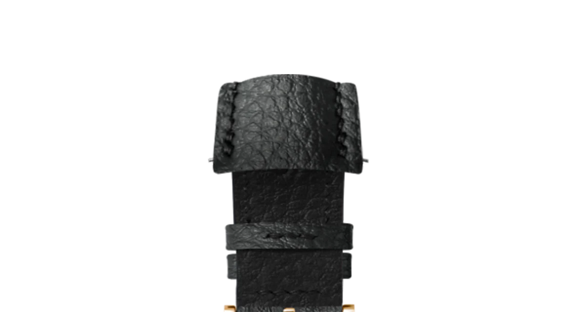 Black Rubberised Leather (Togo) Signature (Curved) Strap - Image 8