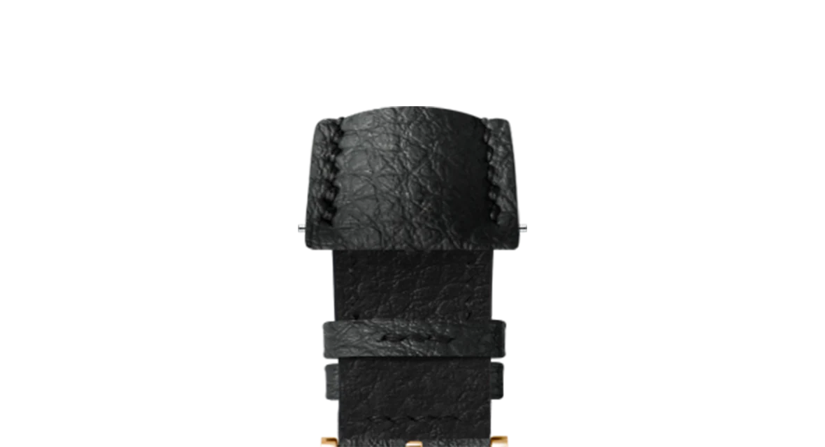 Black Rubberised Leather (Togo) Signature Strap - Image 10