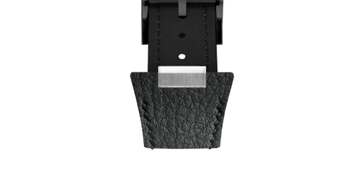 Black Rubberised Leather (Togo) Strap for Tissot PRX - Image 13