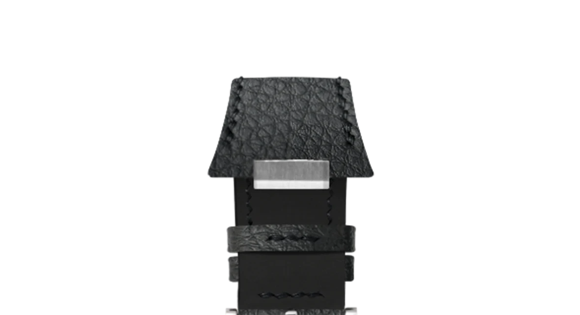 Black Rubberised Leather (Togo) Strap for Tissot PRX - Image 6