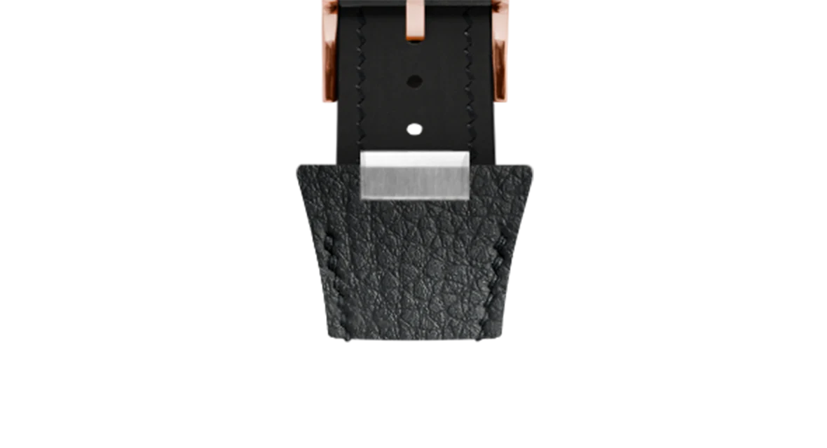 Black Rubberised Leather (Togo) Strap for Tissot PRX - Image 9