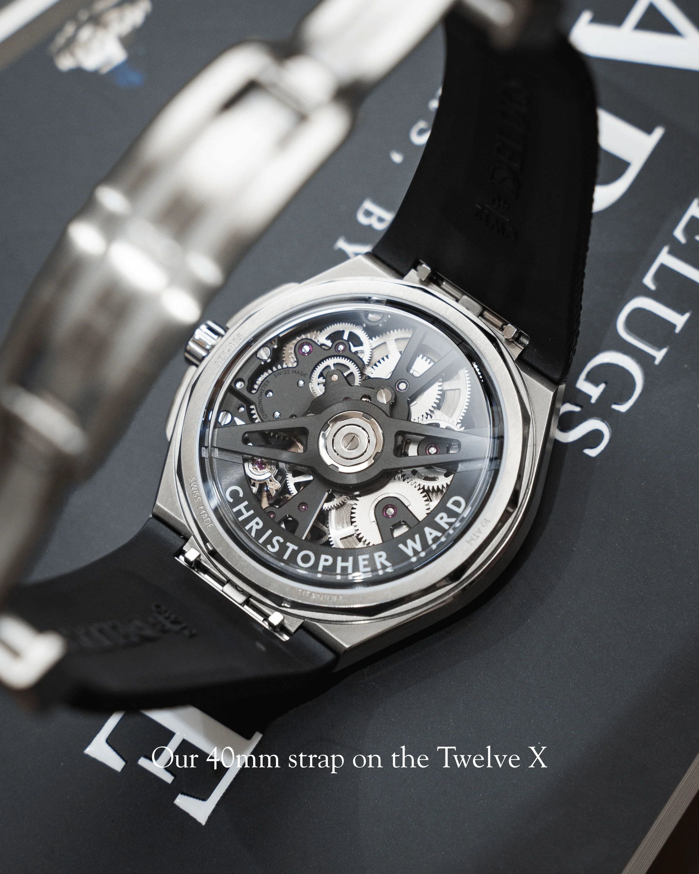 Black Sailcloth CTS Rubber Strap for Christopher Ward The Twelve - Image 10