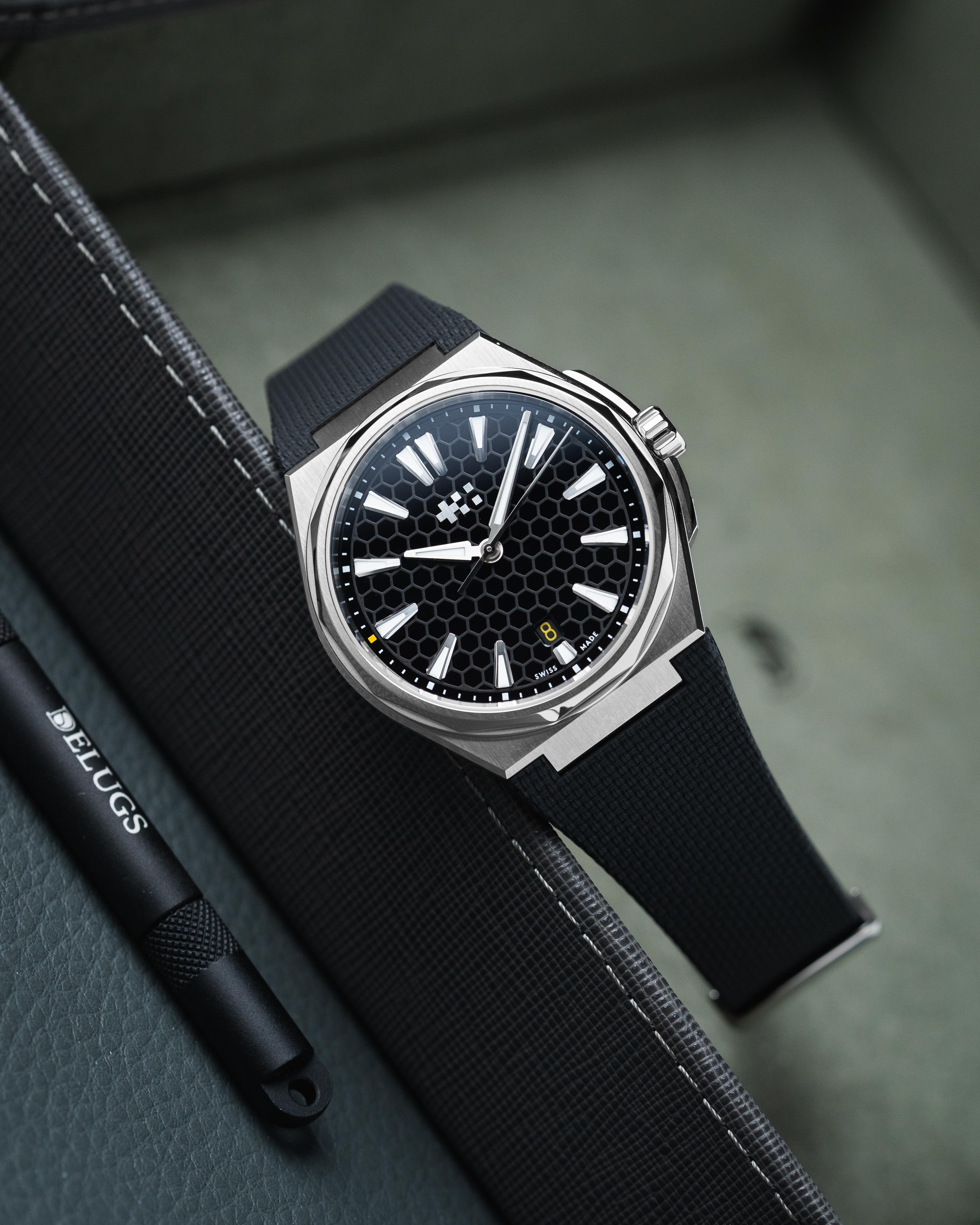 Black Sailcloth CTS Rubber Strap for Christopher Ward The Twelve - Image 5