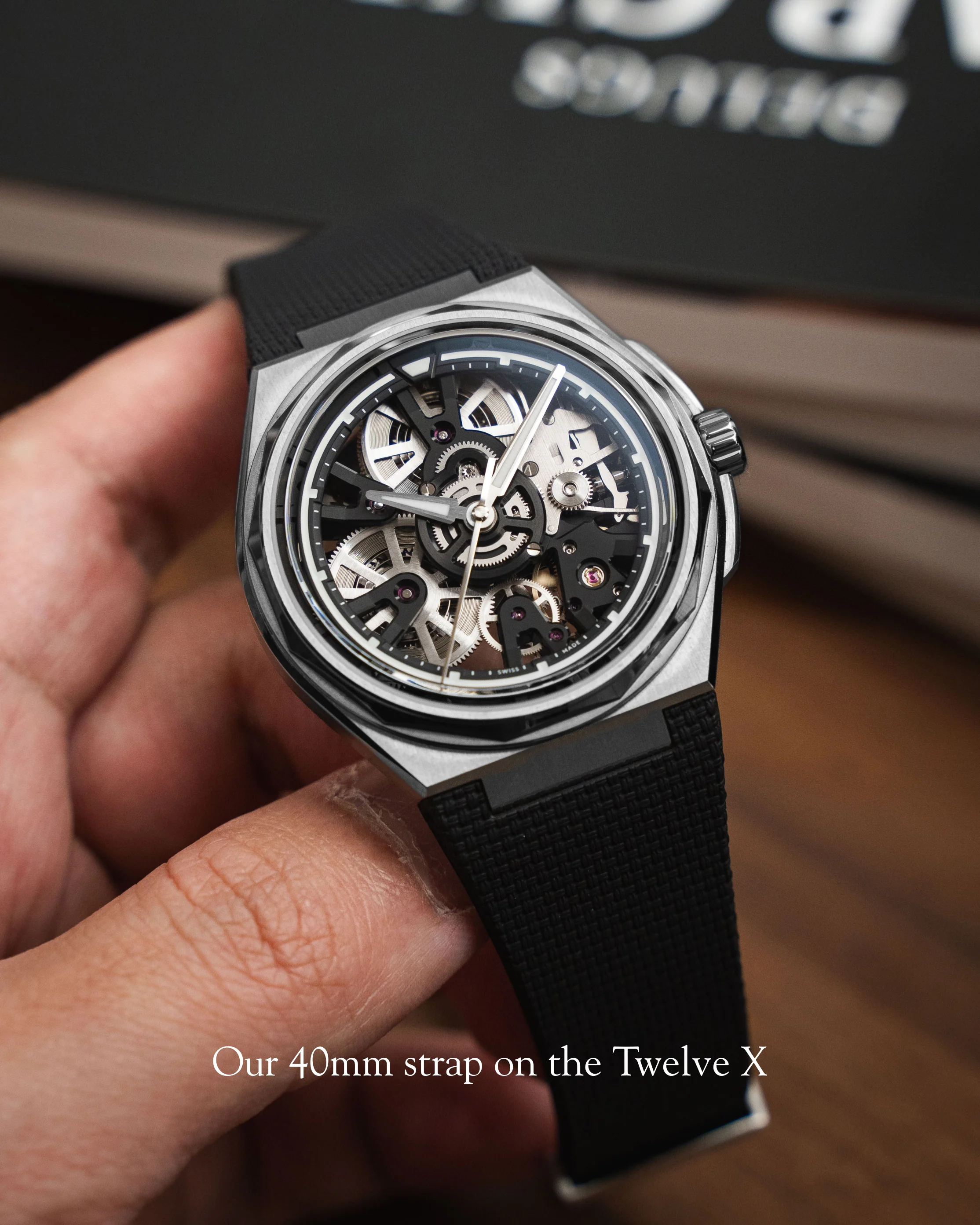 Black Sailcloth CTS Rubber Strap for Christopher Ward The Twelve - Image 9