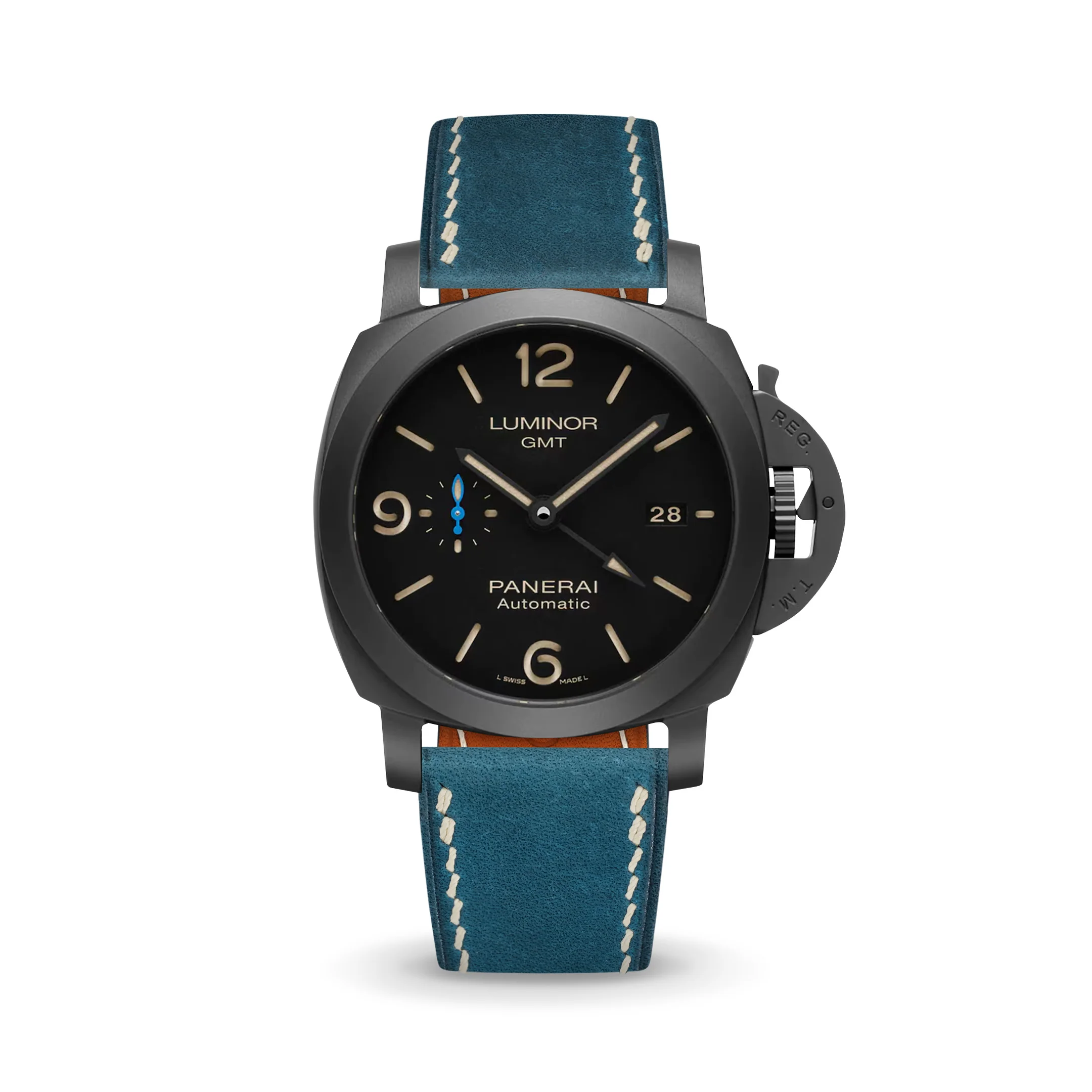 Overstock: Blue Crazy Horse Chunky Strap