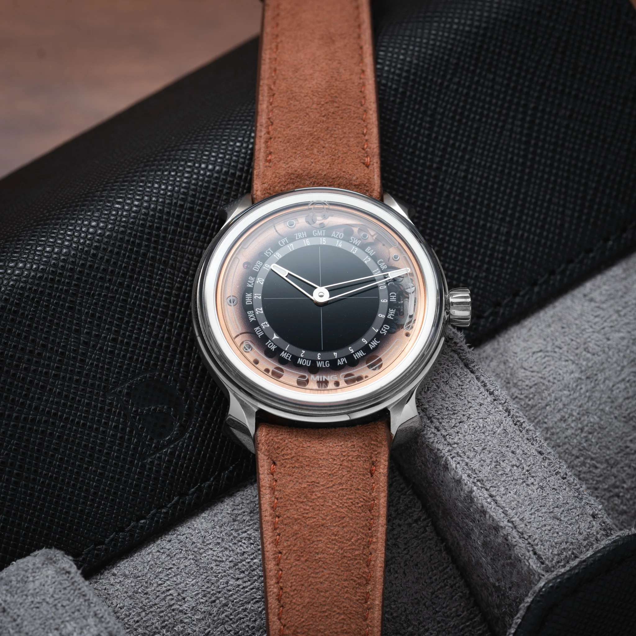Overstock: Brown Alcantara Signature (Curved) Strap - Image 3