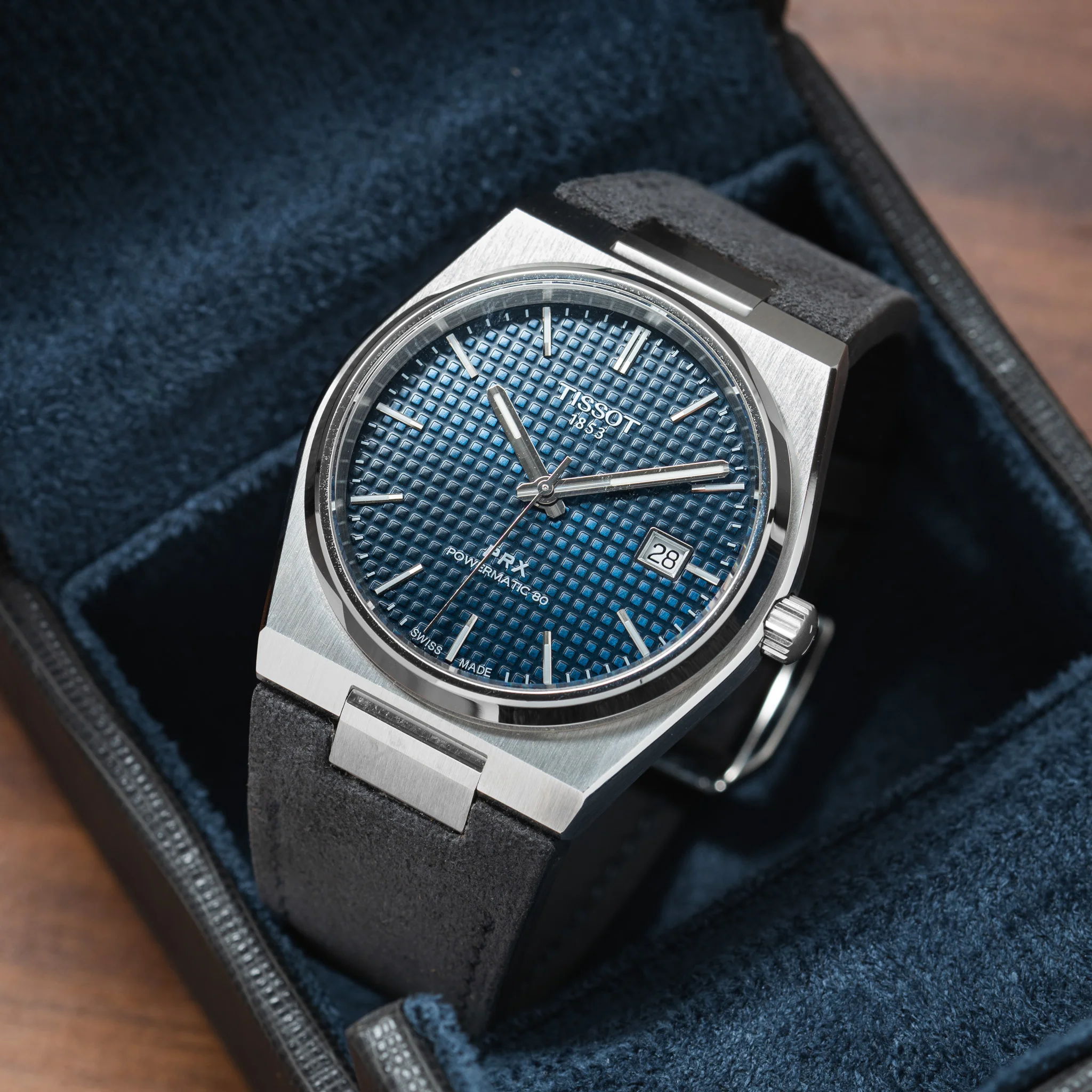Dark Grey Alcantara Strap for Tissot PRX - Image 2