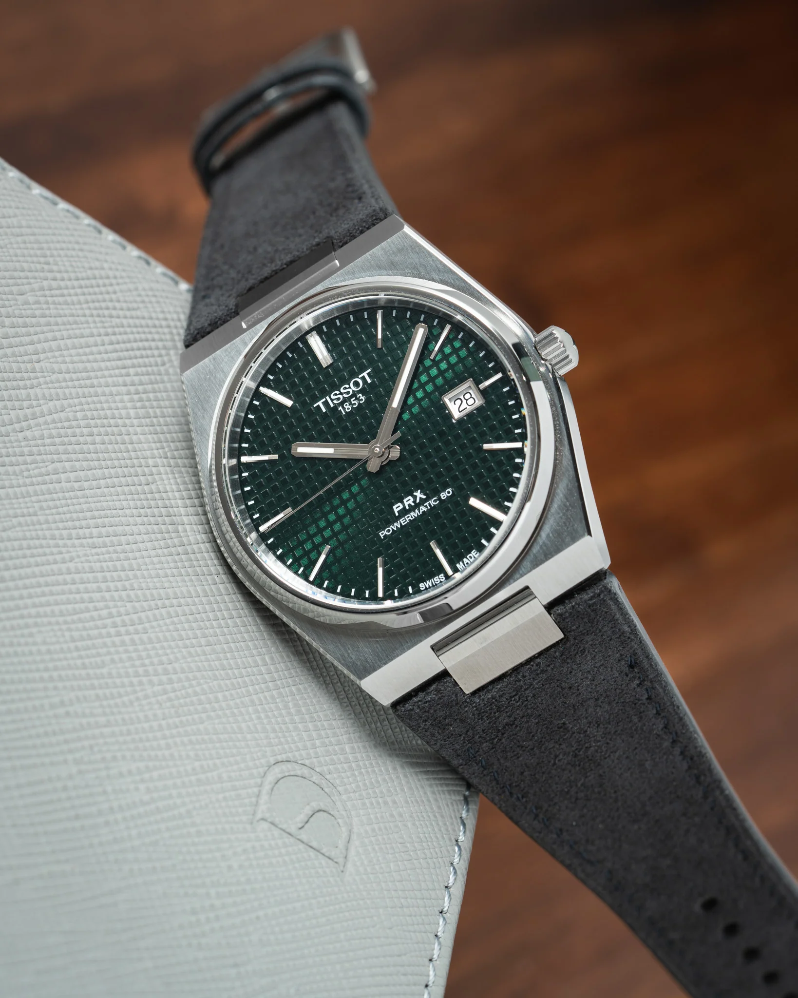 Dark Grey Alcantara Strap for Tissot PRX - Image 3