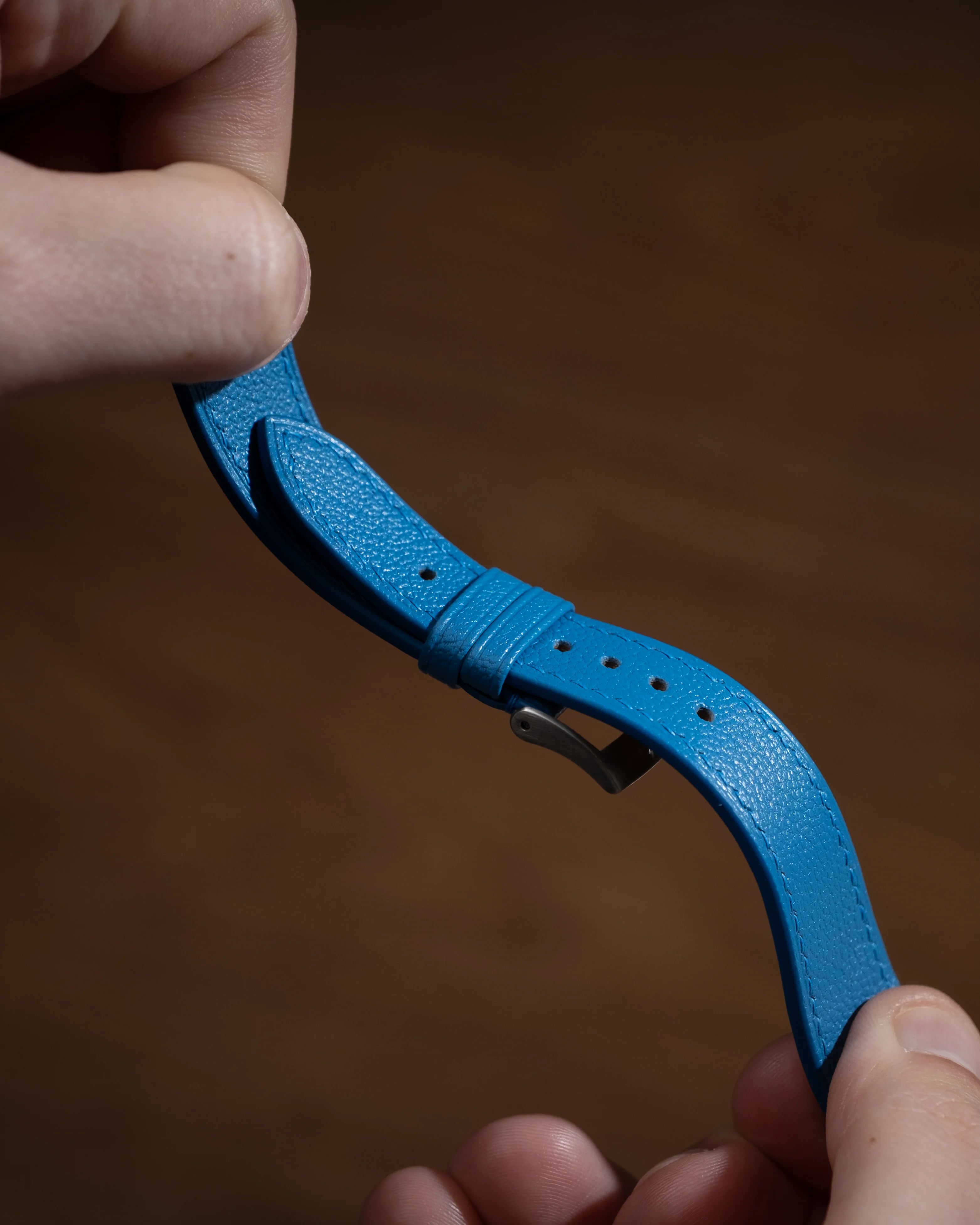 Overstock: Denim Chevre Slim Strap - Image 2