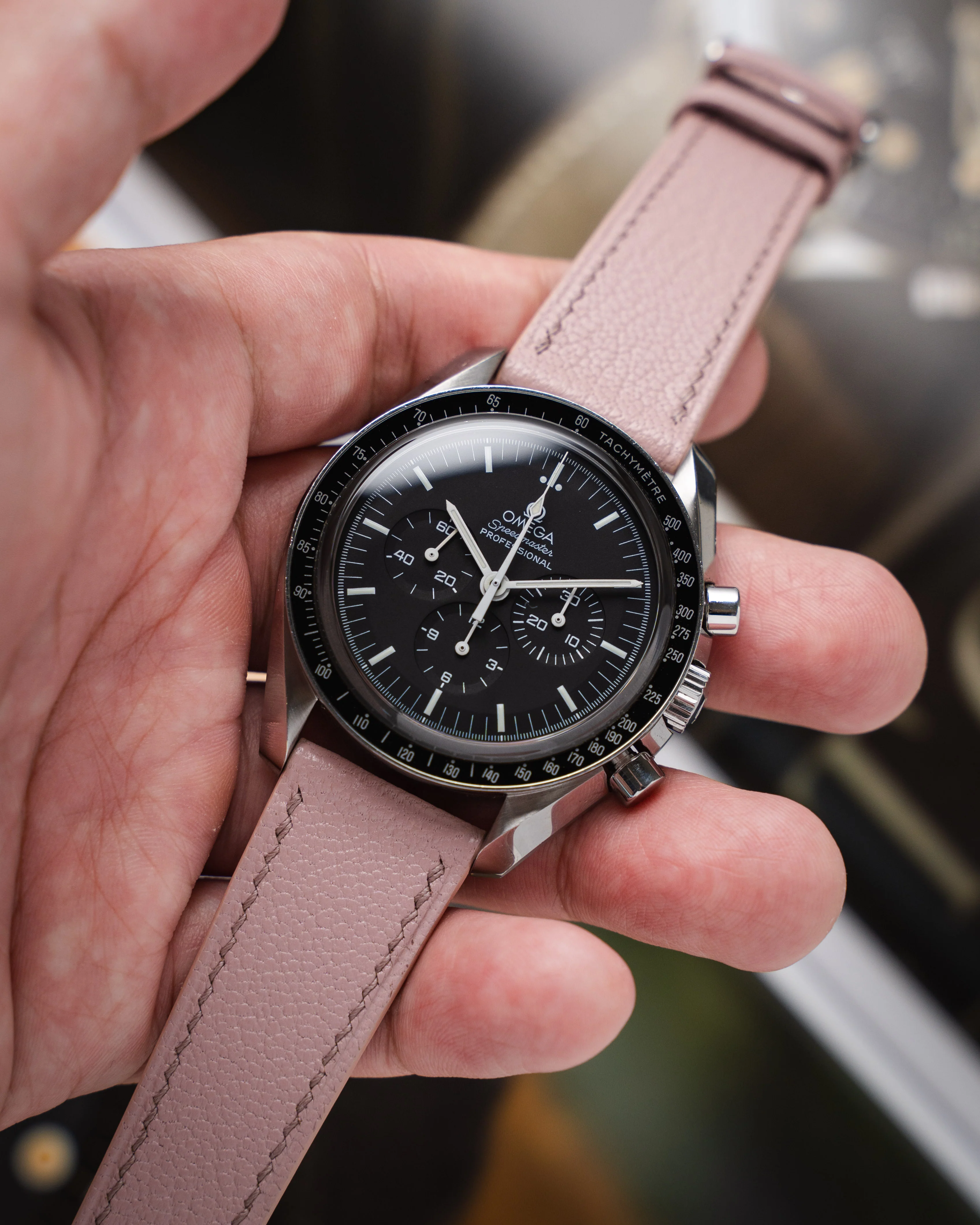 Dusty Pink Chevre Slim Strap - Image 3