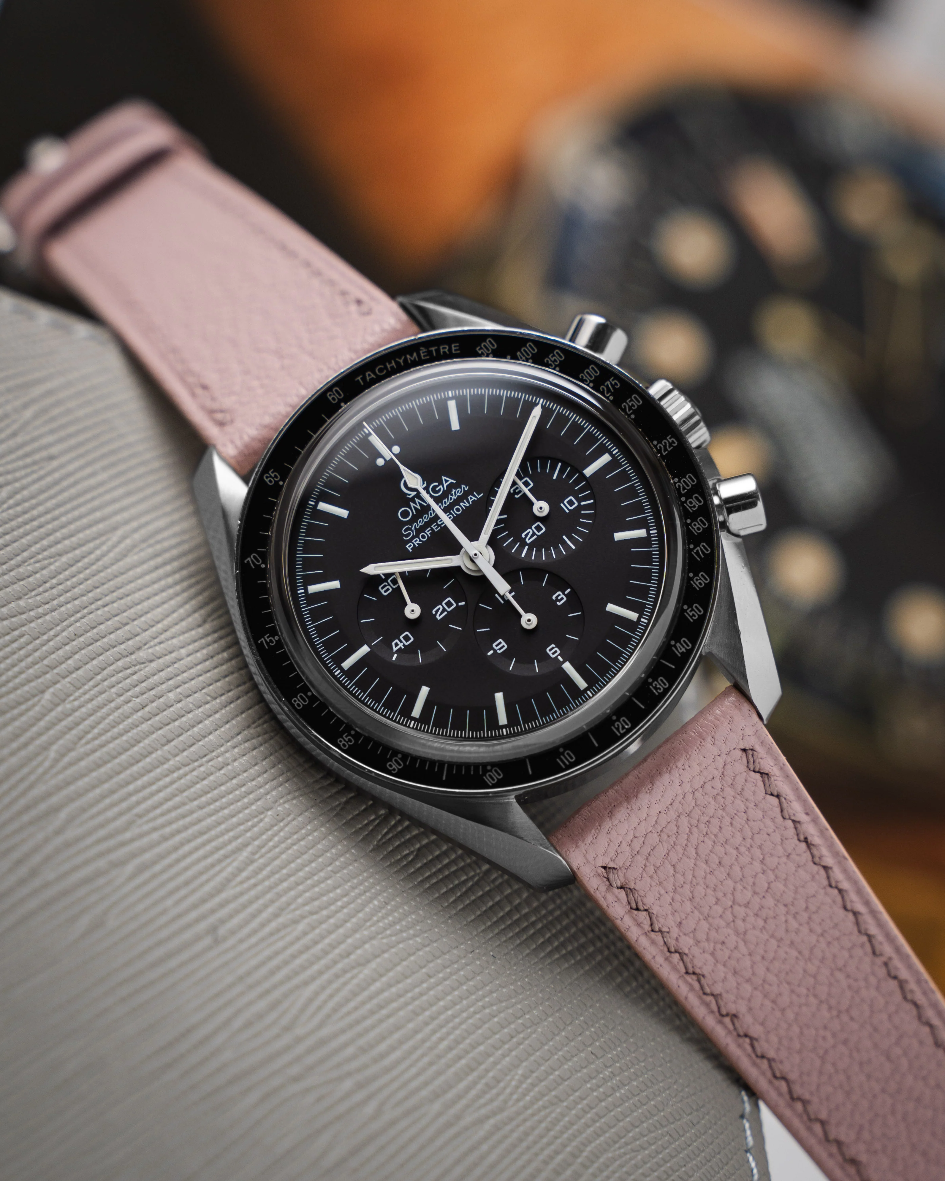 Dusty Pink Chevre Slim Strap - Image 4