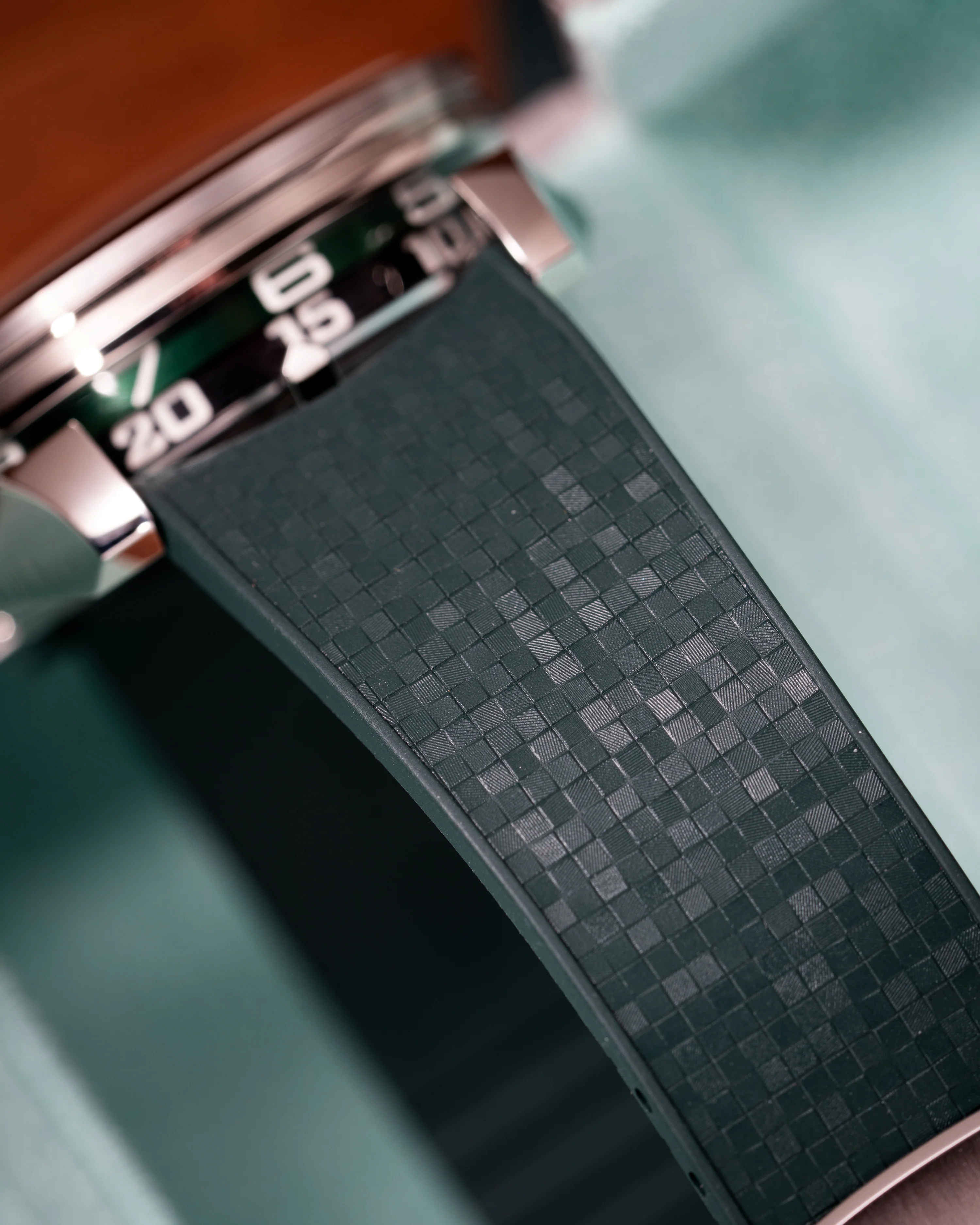 Emerald Green Curved CTS Rubber Strap for MB&F MAD1 - Image 4