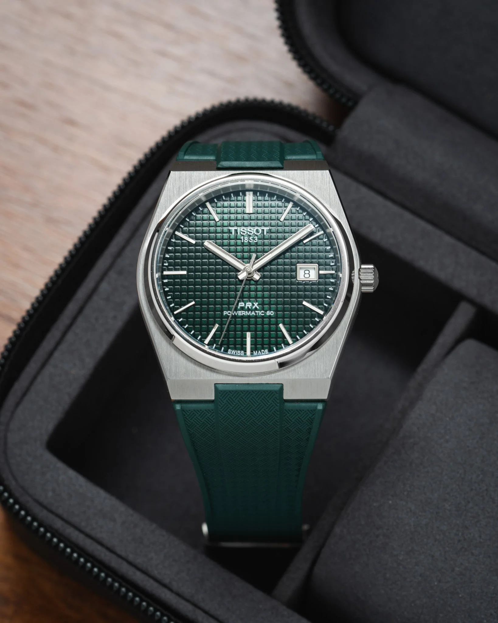 Emerald Green CTS Rubber Strap for Tissot PRX - Image 8