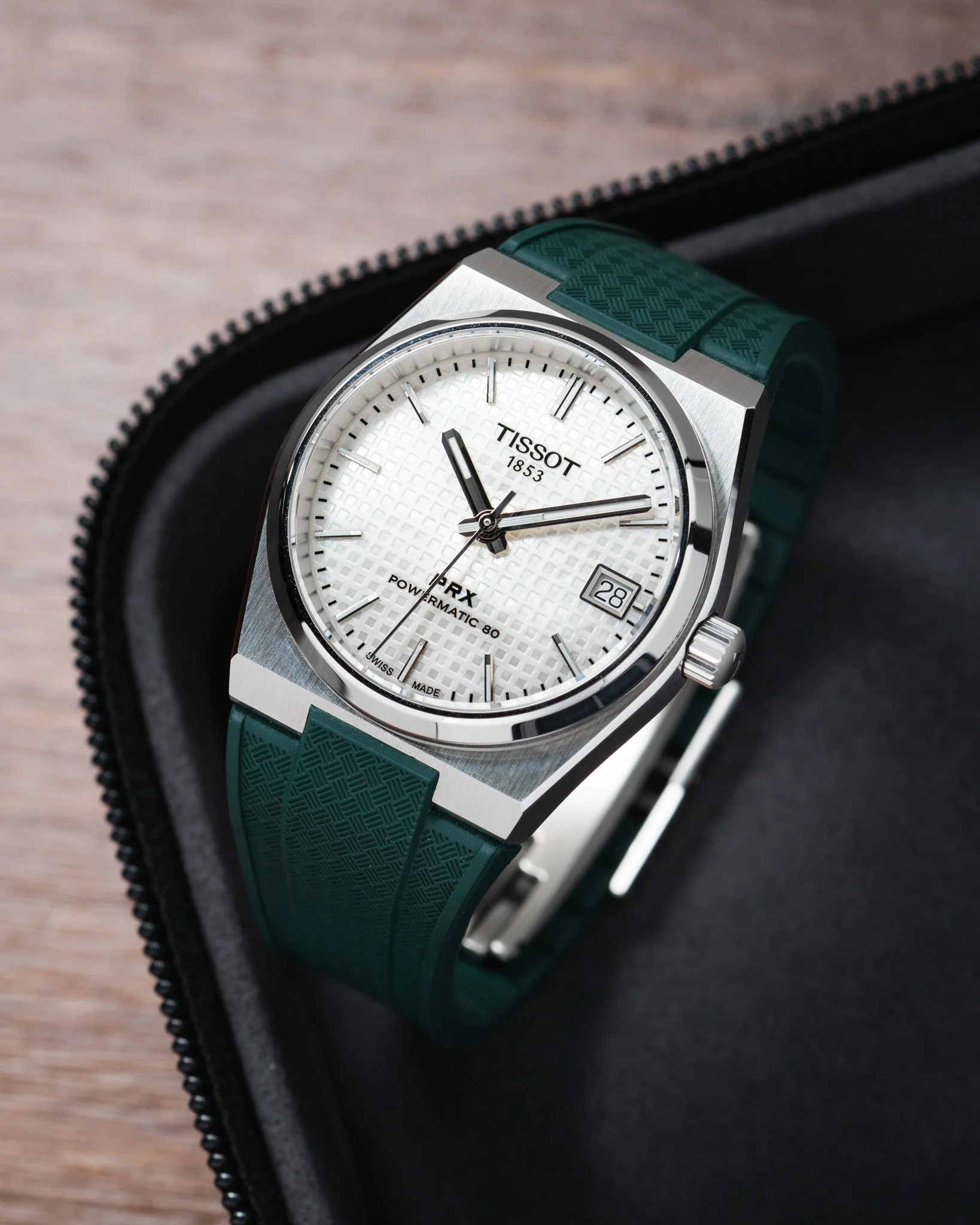 Emerald Green CTS Rubber Strap for Tissot PRX - Image 9