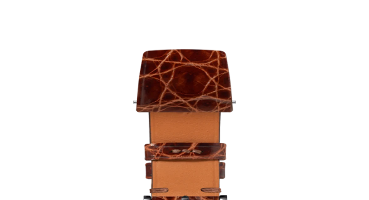 Glossy Caramel Crocodile Flank Stitchless Strap - Image 10
