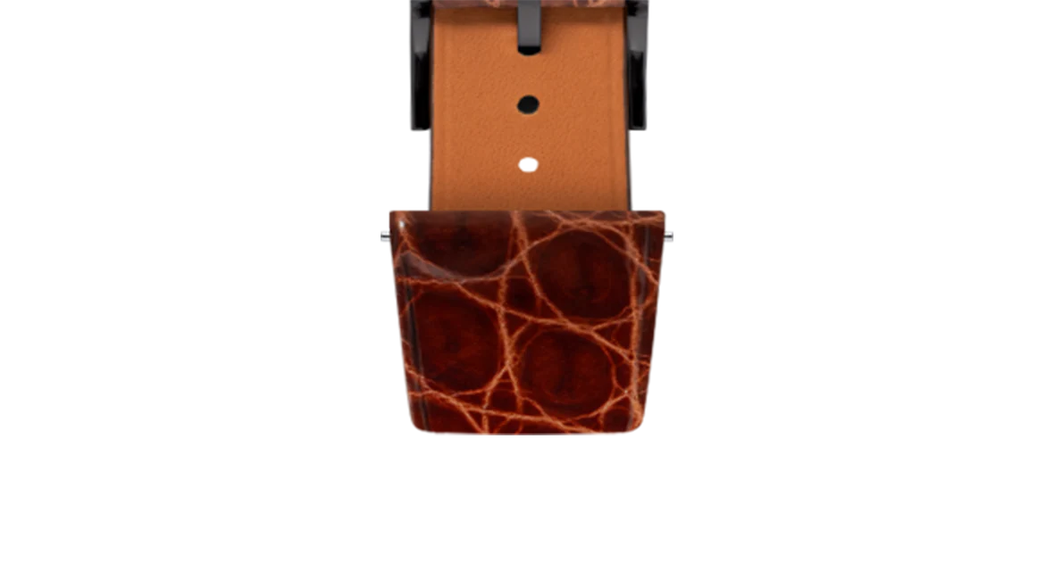 Glossy Caramel Crocodile Flank Stitchless Strap - Image 11
