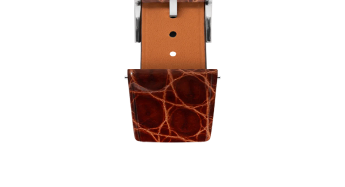 Glossy Caramel Crocodile Flank Stitchless Strap - Image 5