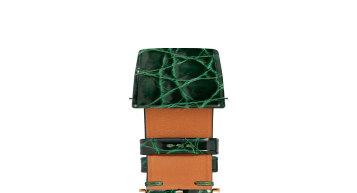 Glossy Emerald Crocodile Flank Stitchless Strap - Image 10
