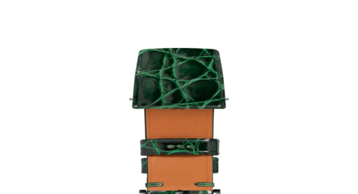 Glossy Emerald Crocodile Flank Stitchless Strap - Image 11